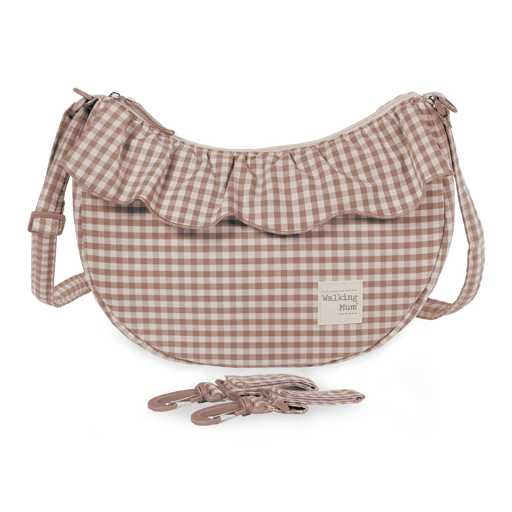 Bolsa tiracolo Góndola Praliné Vichy Mocha Telha-2