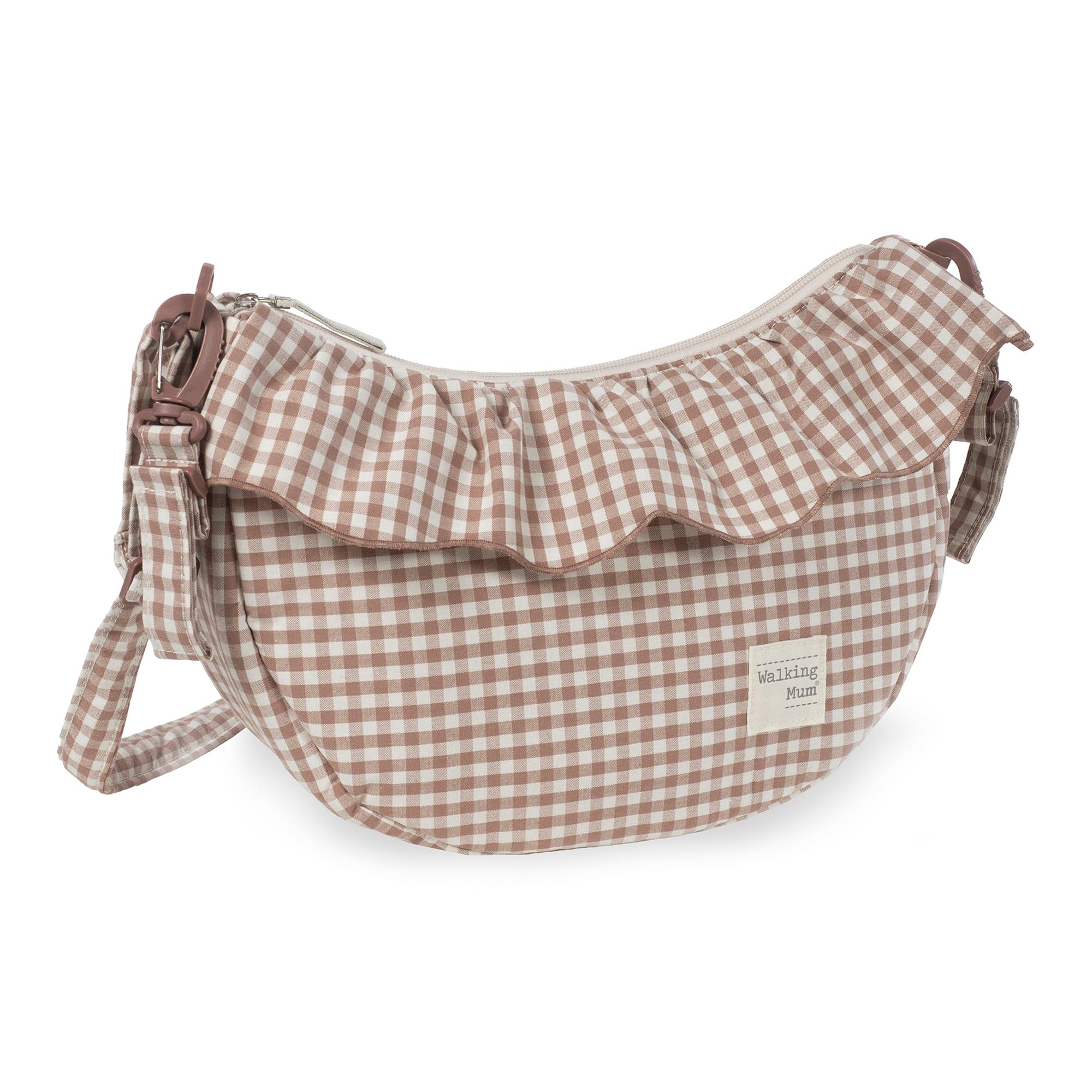 Bolsa tiracolo Góndola Praliné Vichy Mocha Telha-3