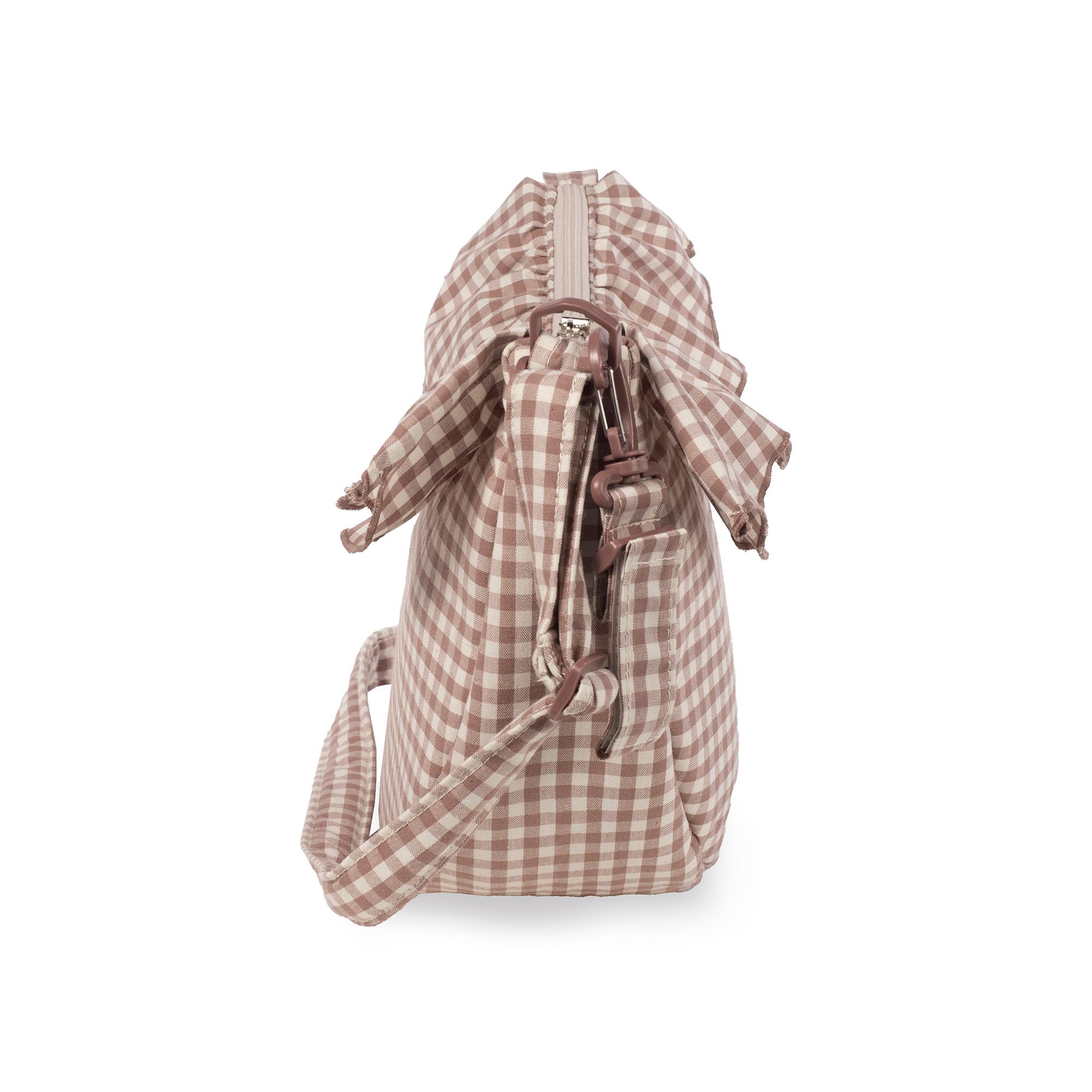 Bolsa tiracolo Góndola Praliné Vichy Mocha Telha-4