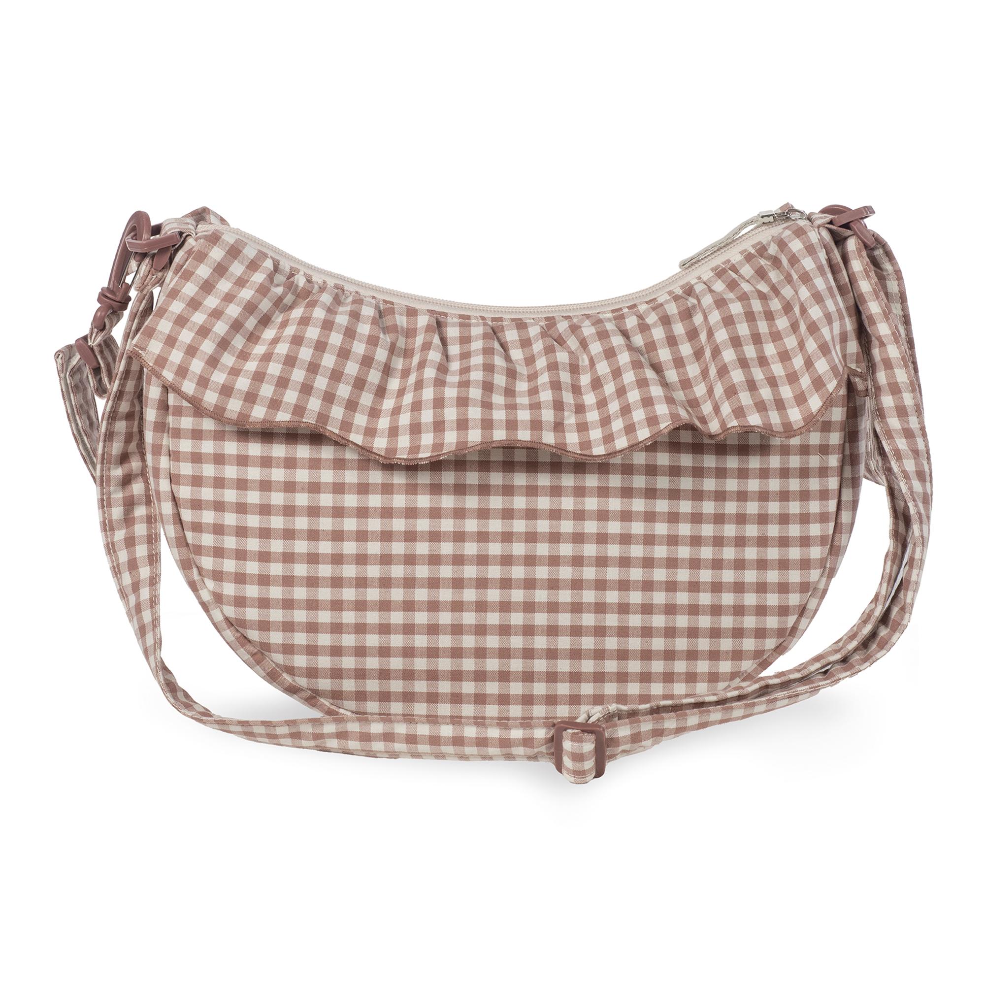 Bolsa tiracolo Góndola Praliné Vichy Mocha Telha-5