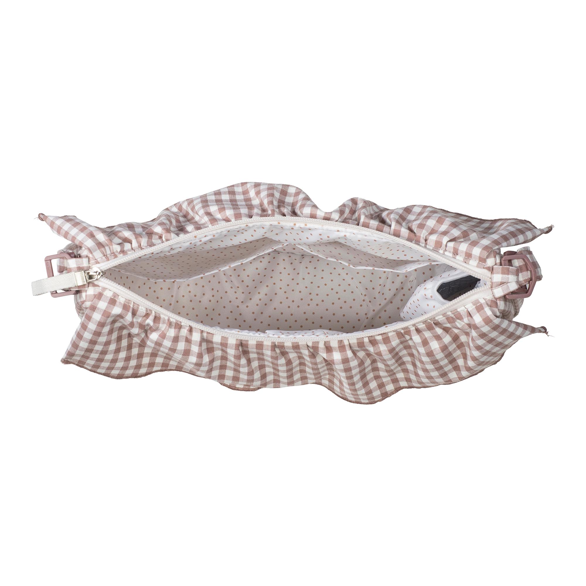 Bolsa tiracolo Góndola Praliné Vichy Mocha Telha-6