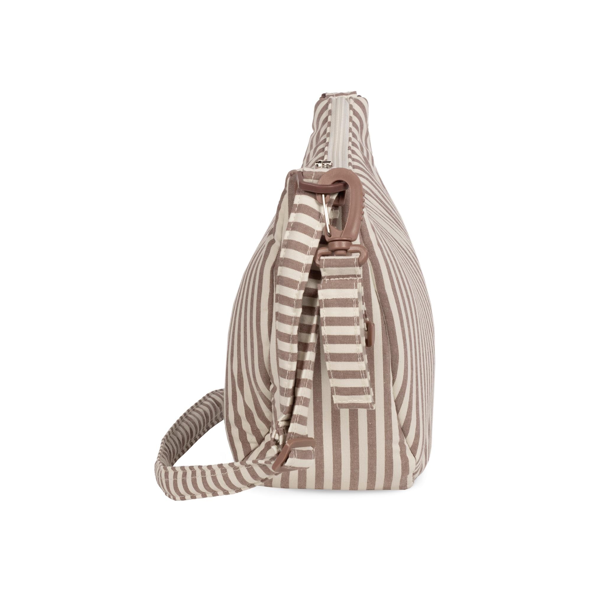 Bolsa tiracolo Góndola Praliné Riscas Mocha Telha-4