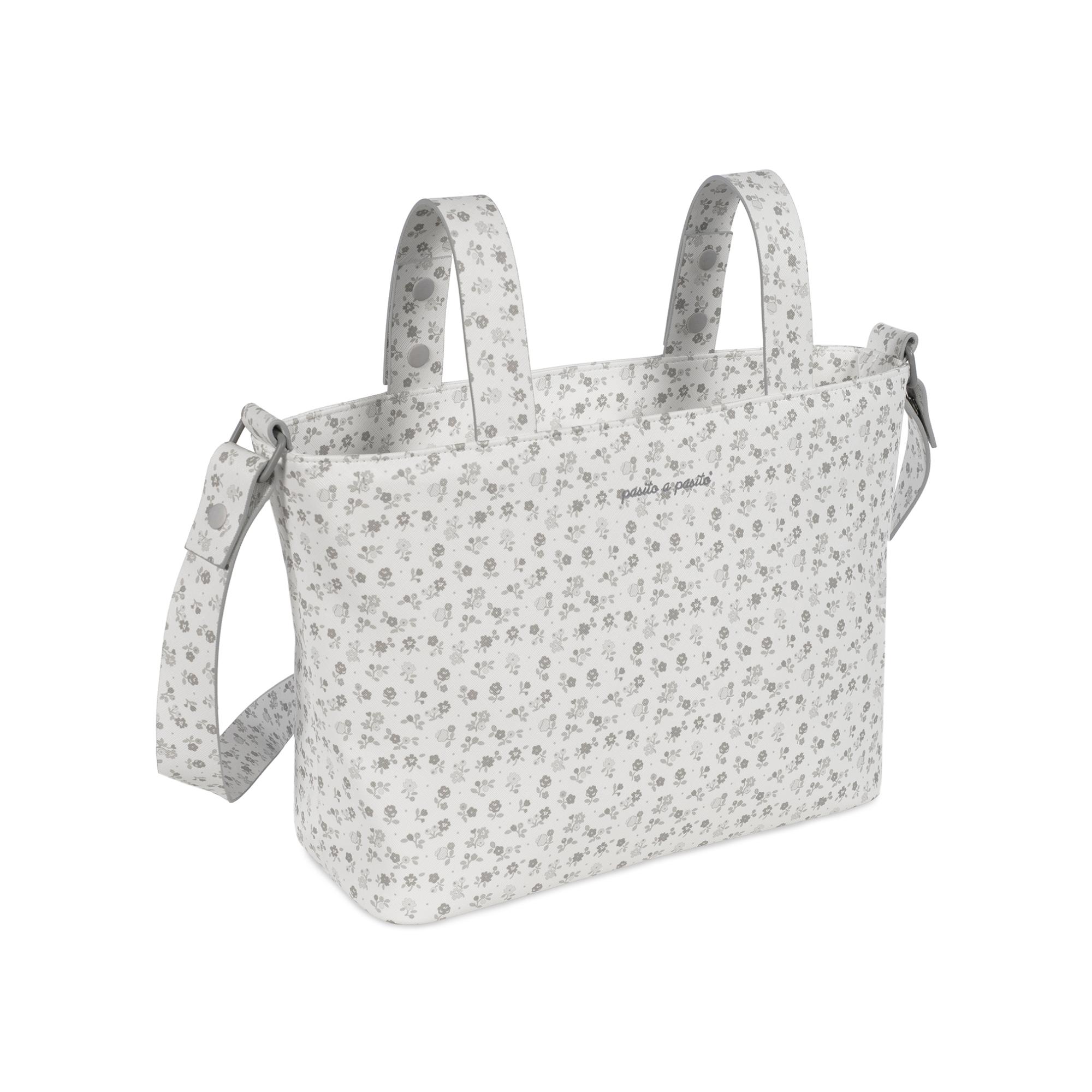 Bolsa tiracolo em pele Little Bloom Flor Cinzento Cinzento-claro-2