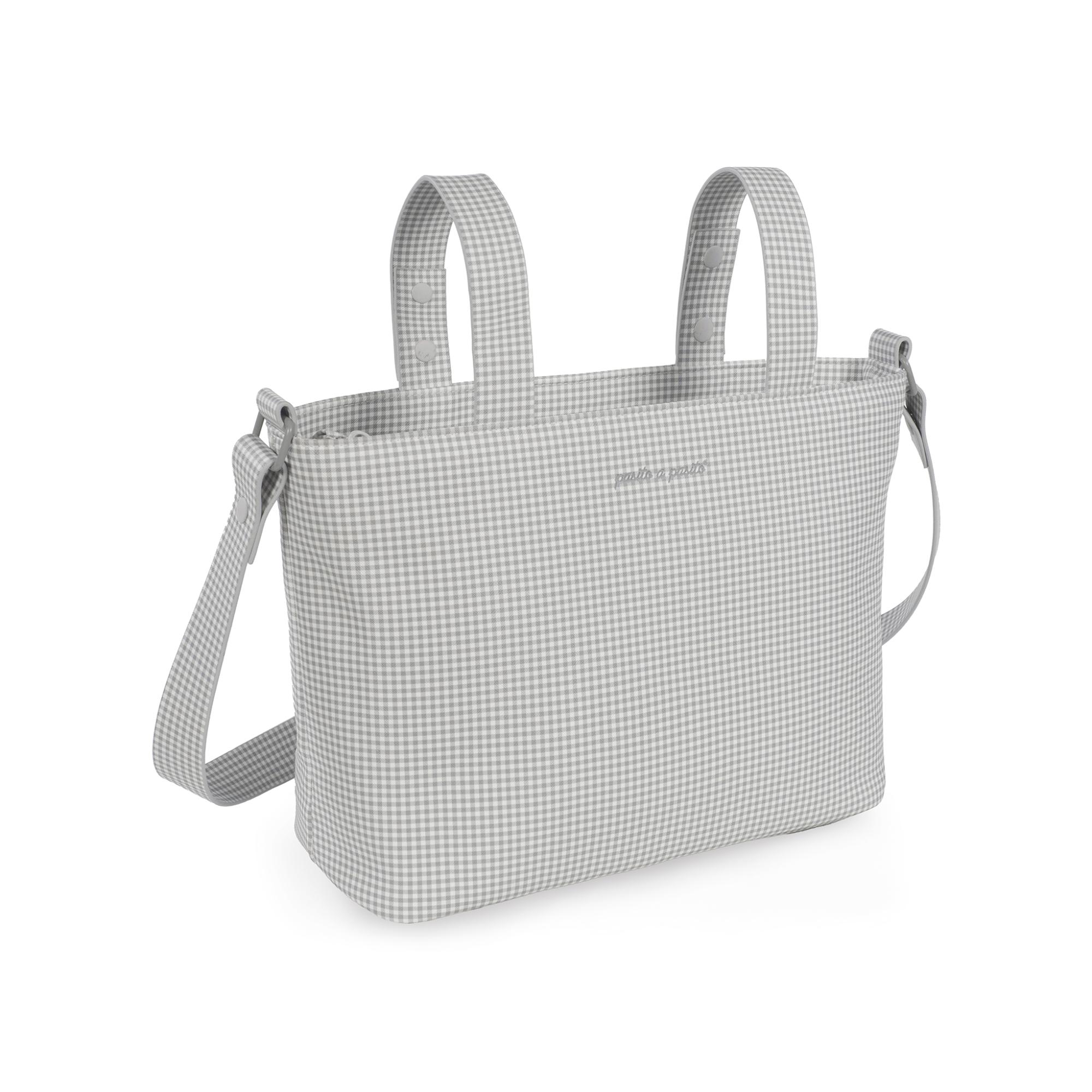Bolsa tiracolo em pele Little Bloom Vichy Cinzento Cinzento-claro-2