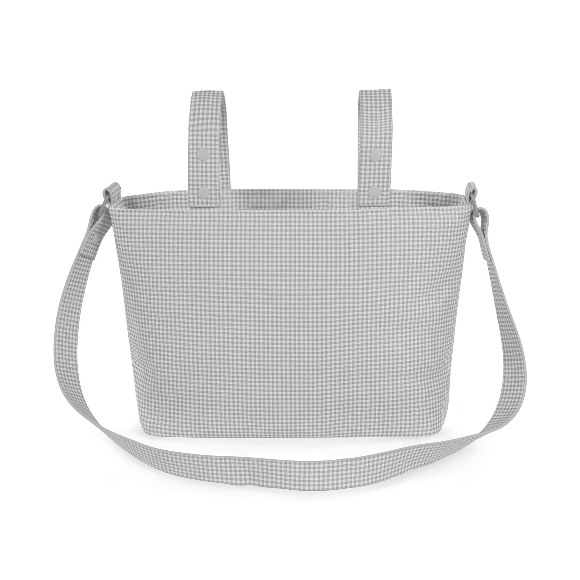 Bolsa tiracolo em pele Little Bloom Vichy Cinzento Cinzento-claro-4