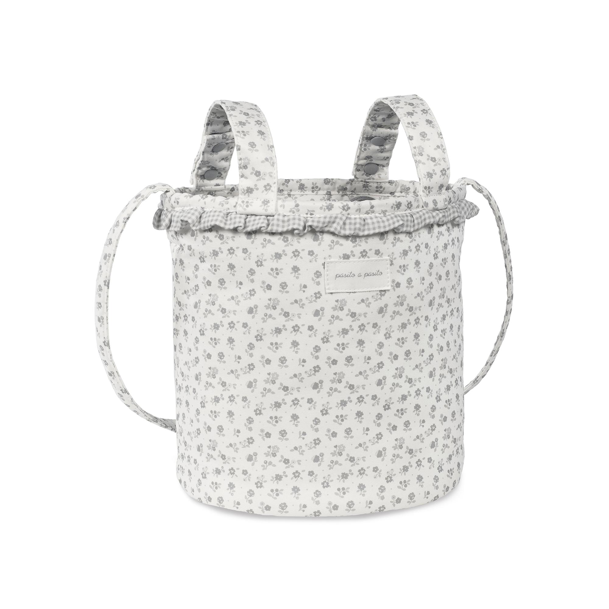 Mala Bucket Little Bloom Flor - Cinzento Cinzento-claro-2