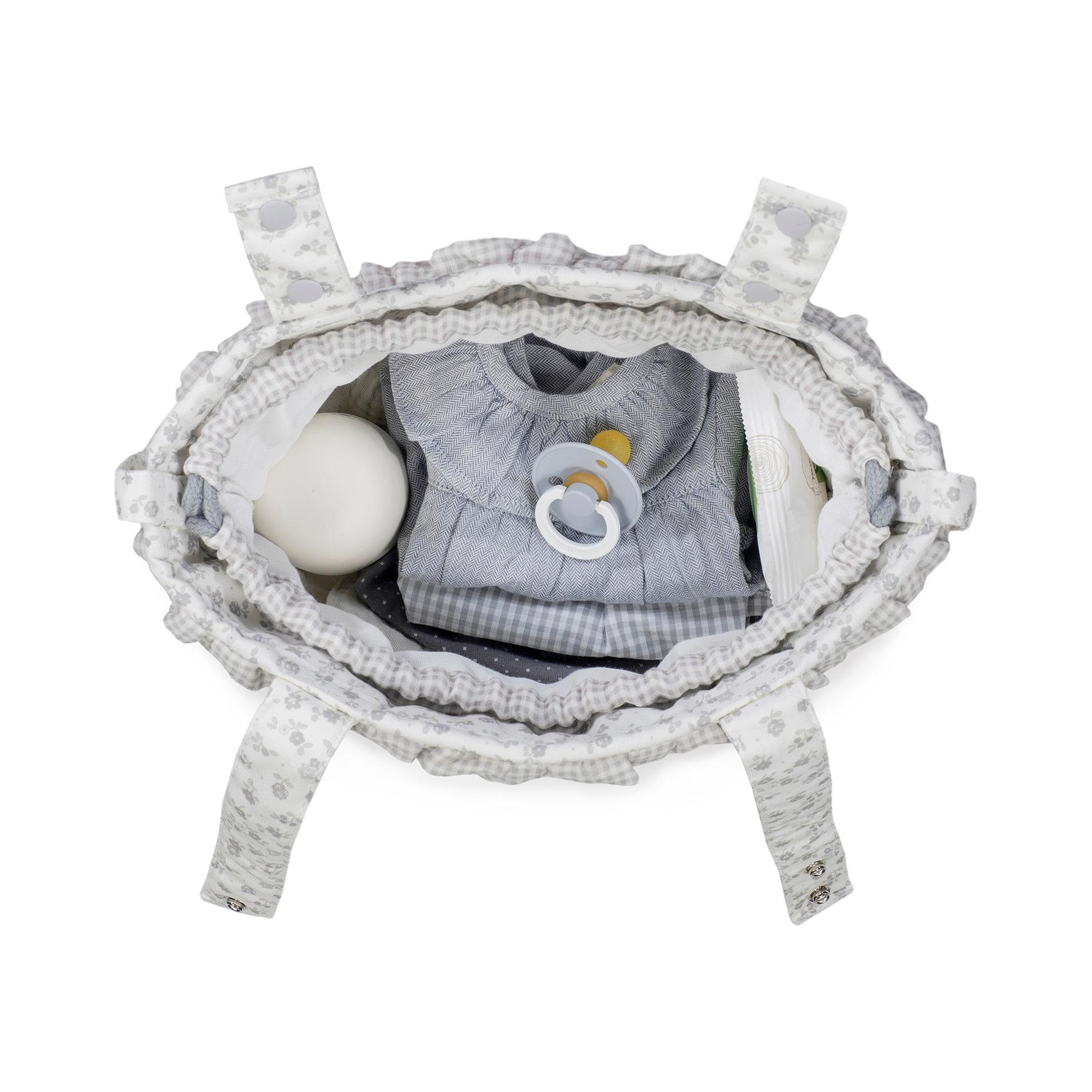 Mala Bucket Little Bloom Flor - Cinzento Cinzento-claro-6