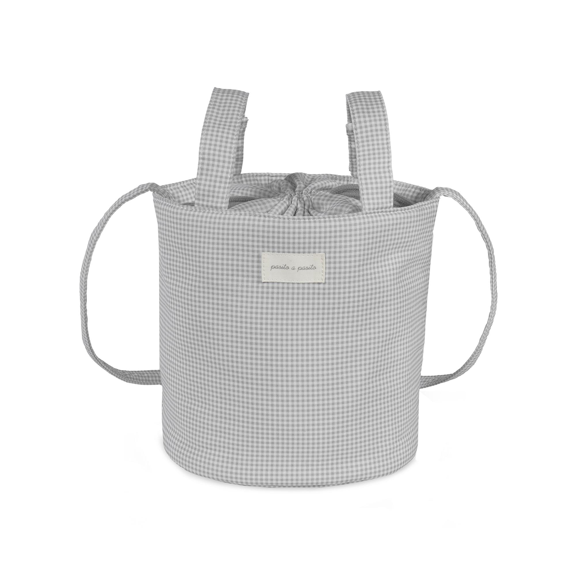 Bolsa Bucket Little Bloom Vichy Cinzento Cinzento-claro-1