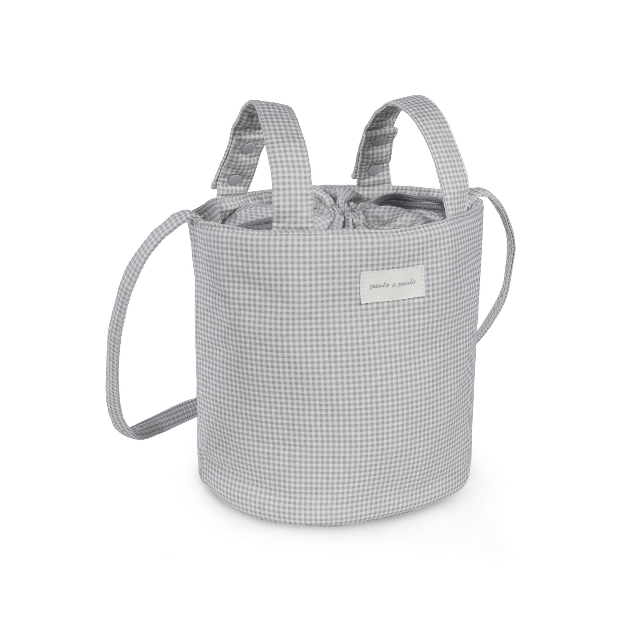 Bolsa Bucket Little Bloom Vichy Cinzento Cinzento-claro-2