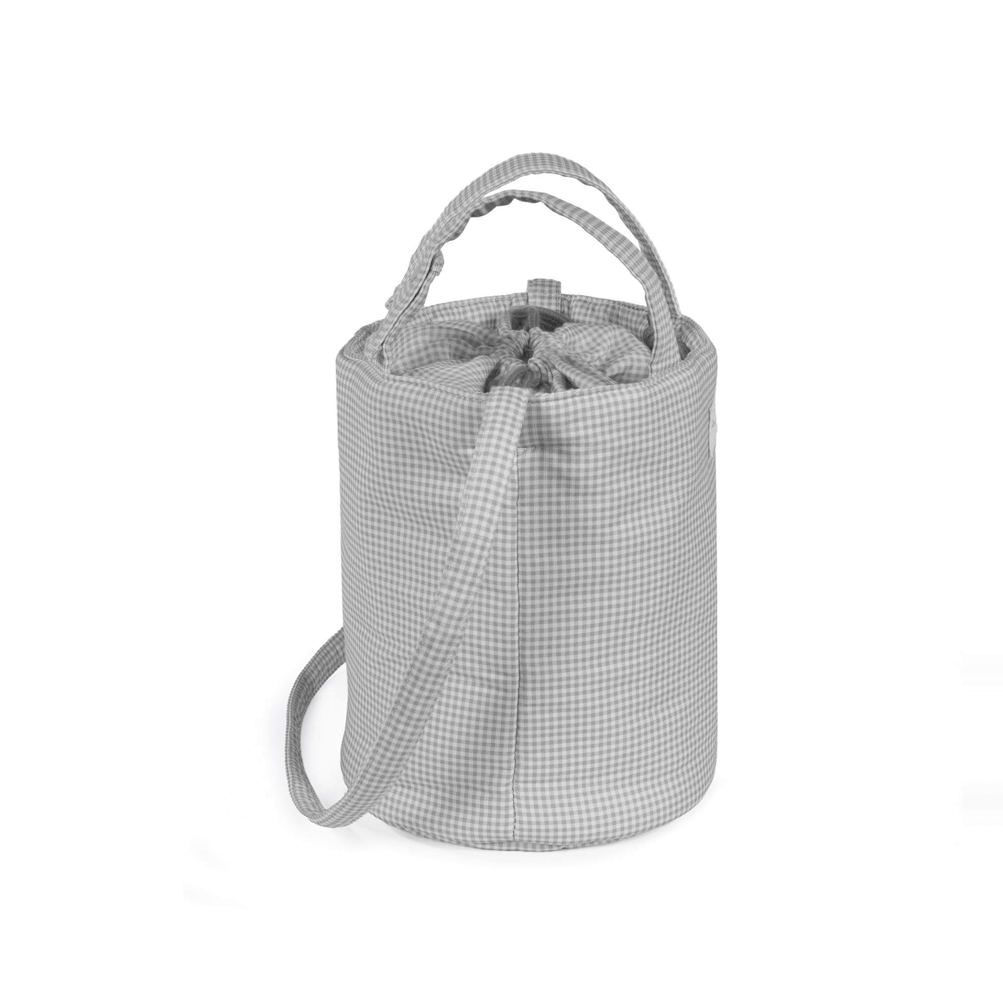 Bolsa Bucket Little Bloom Vichy Cinzento Cinzento-claro-3