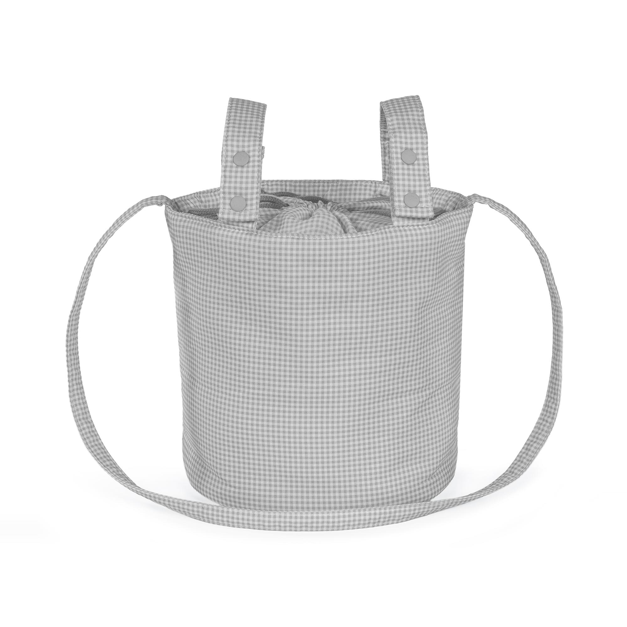 Bolsa Bucket Little Bloom Vichy Cinzento Cinzento-claro-4
