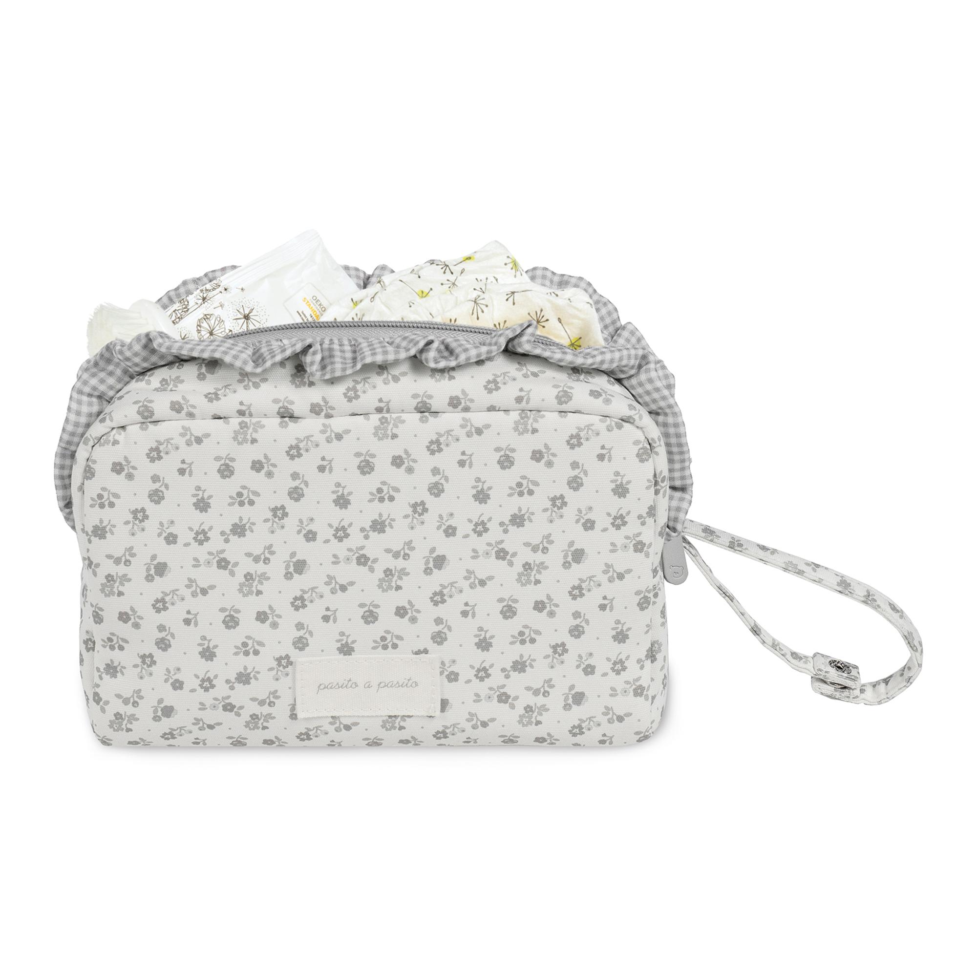 Necessaire Little Bloom Flor Cinzento Cinzento-claro-4