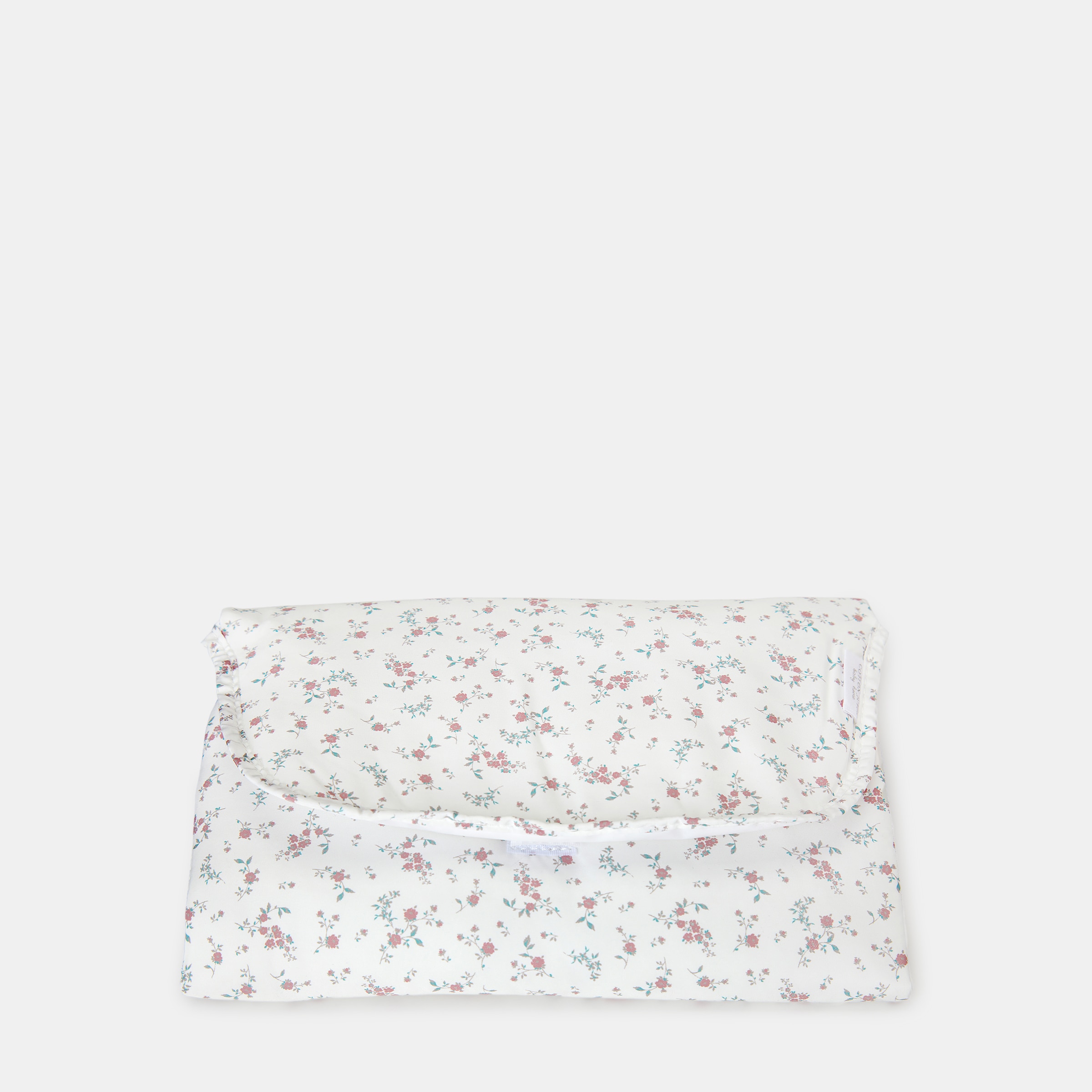 Muda Fraldas de Viagem Acolchoado Flores Branco-1