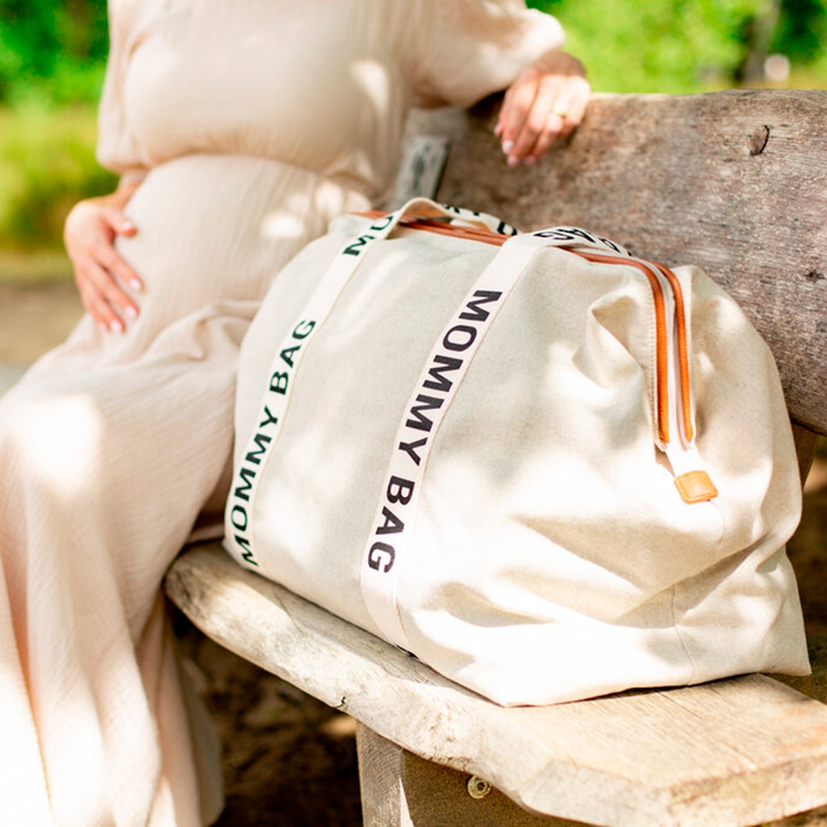 Imagen 12 de Bolso Maternidad Childhome Mommy Bag Signature Canvas - Blanco roto Blanco roto