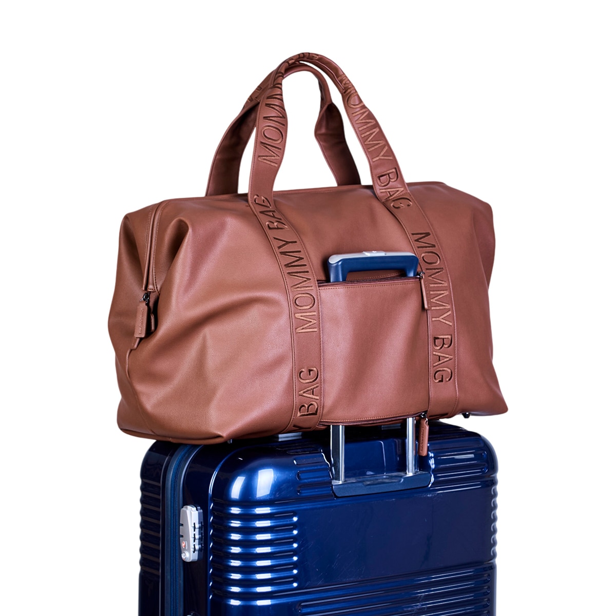 Mala Mommy Bag Signature em Polipele Castanho-escuro-4
