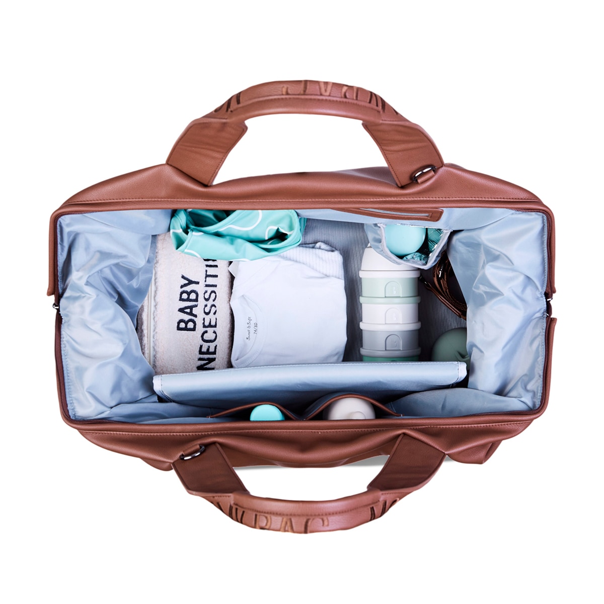 Mala Mommy Bag Signature em Polipele Castanho-escuro-5
