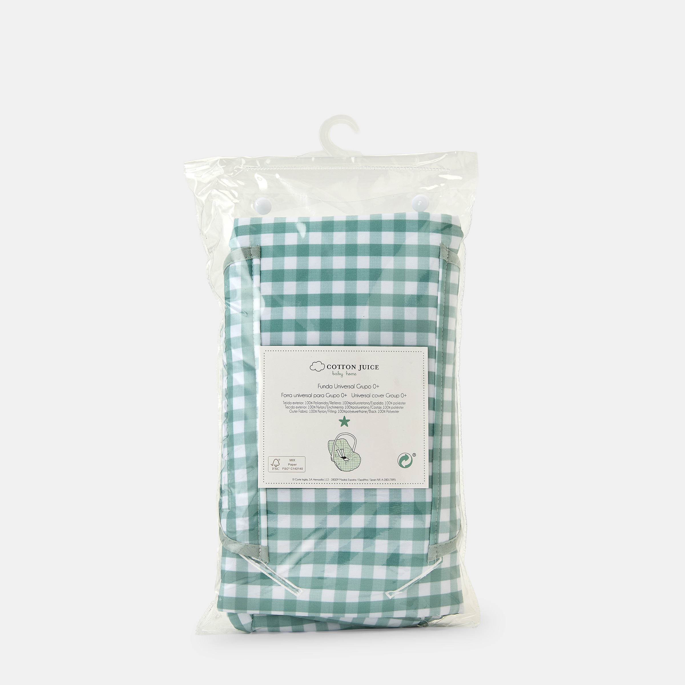 Funda Grupo 0+ Cotton Juice Baby Home Técnica vichy - Verde Verde-4