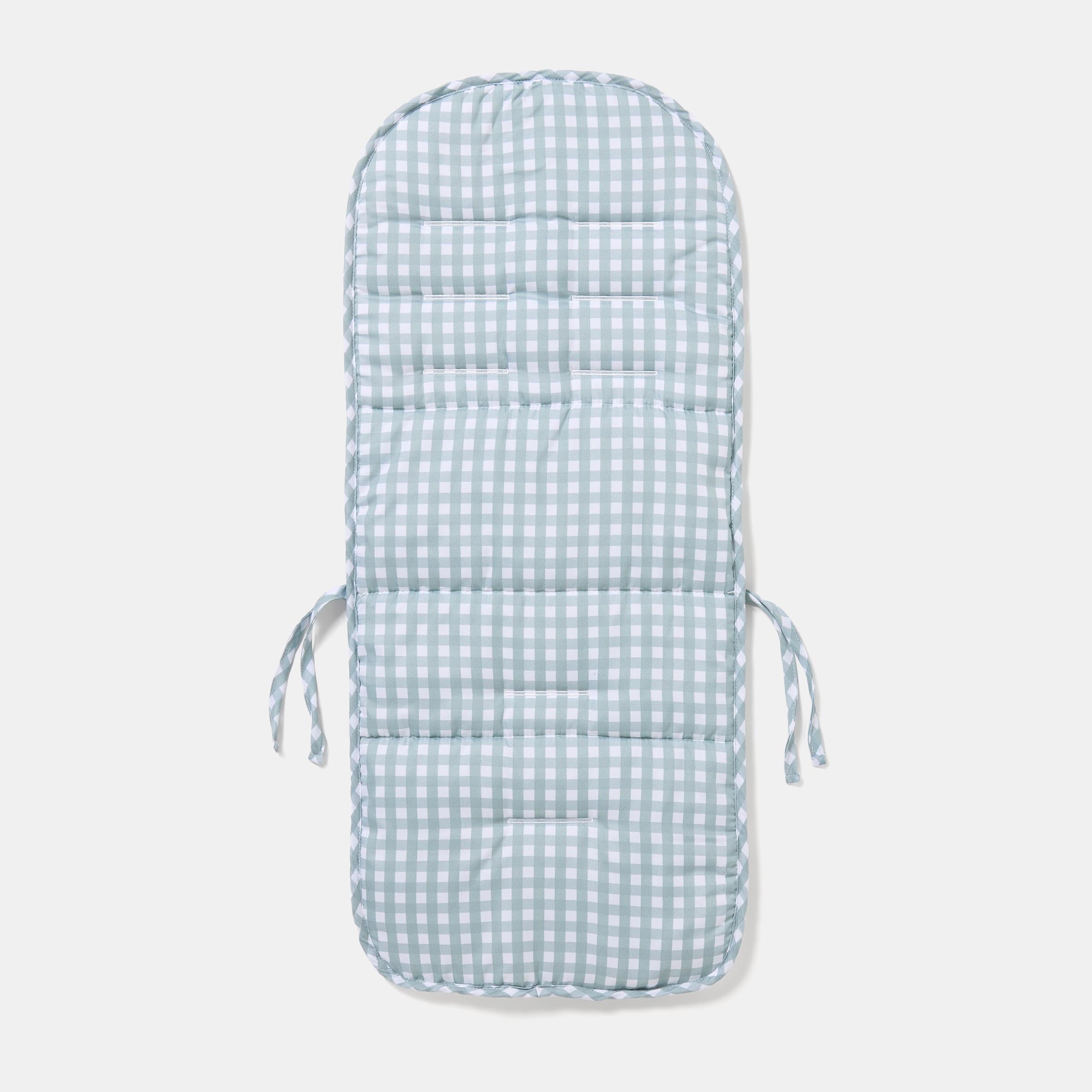 Acolchoado para carrinho Cotton Juice Baby Home, reversível, padrão Vichy Verde Água-2