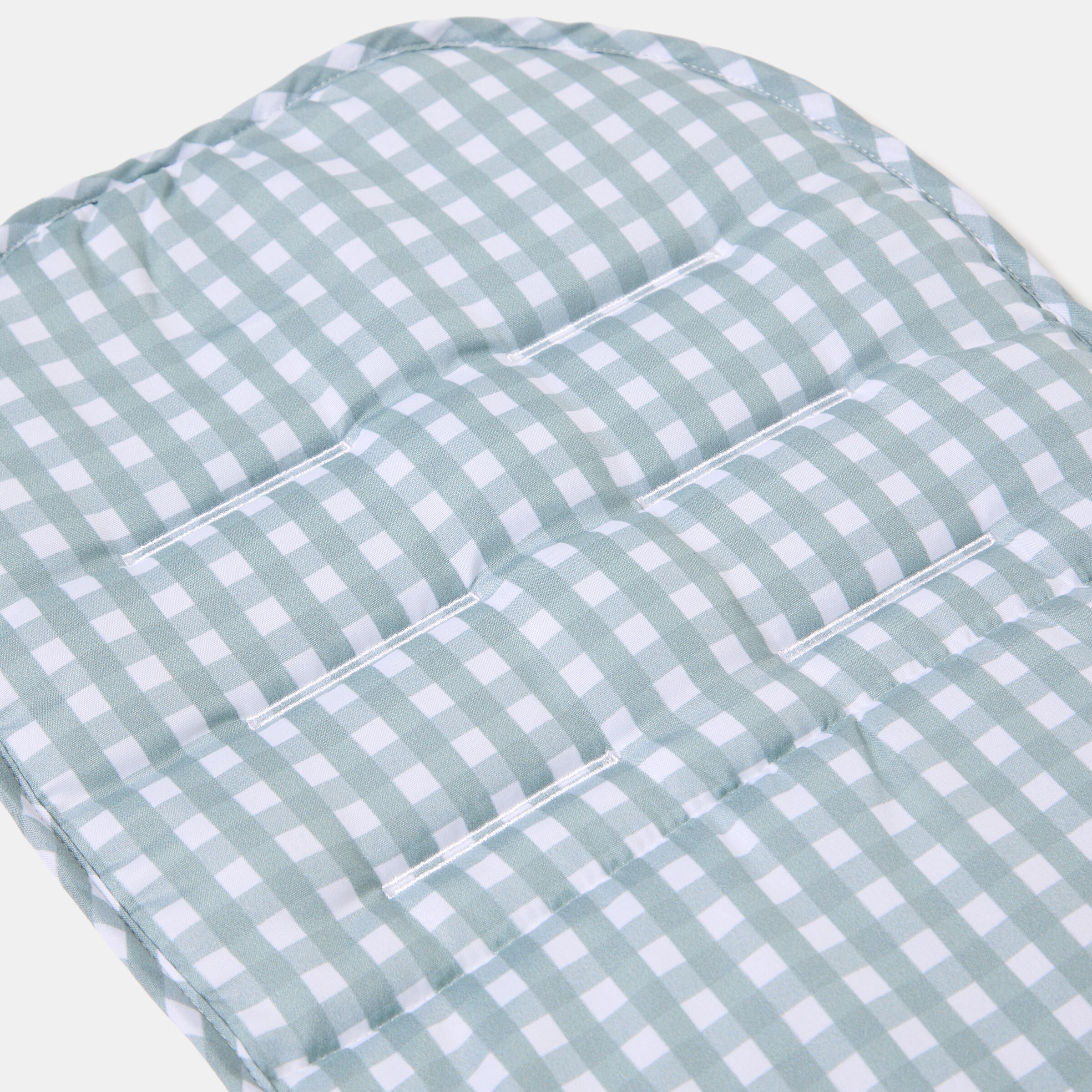 Acolchoado para carrinho Cotton Juice Baby Home, reversível, padrão Vichy Verde Água-3