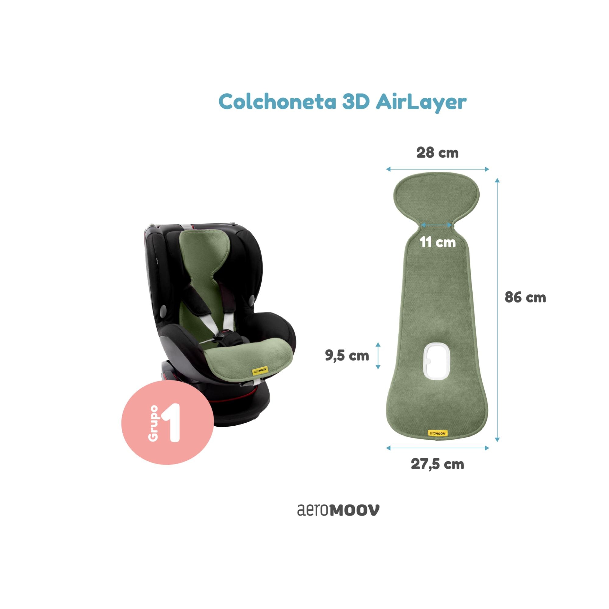 Colchoneta silla auto 3D Airlayer Aeromoov Grupo 1 - Gris oscuro Gris oscuro-7