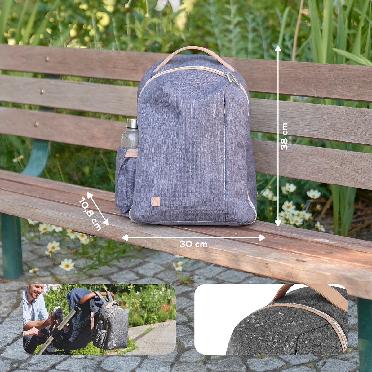 Mochila Muda Fraldas Le Pyla Cinzento-7