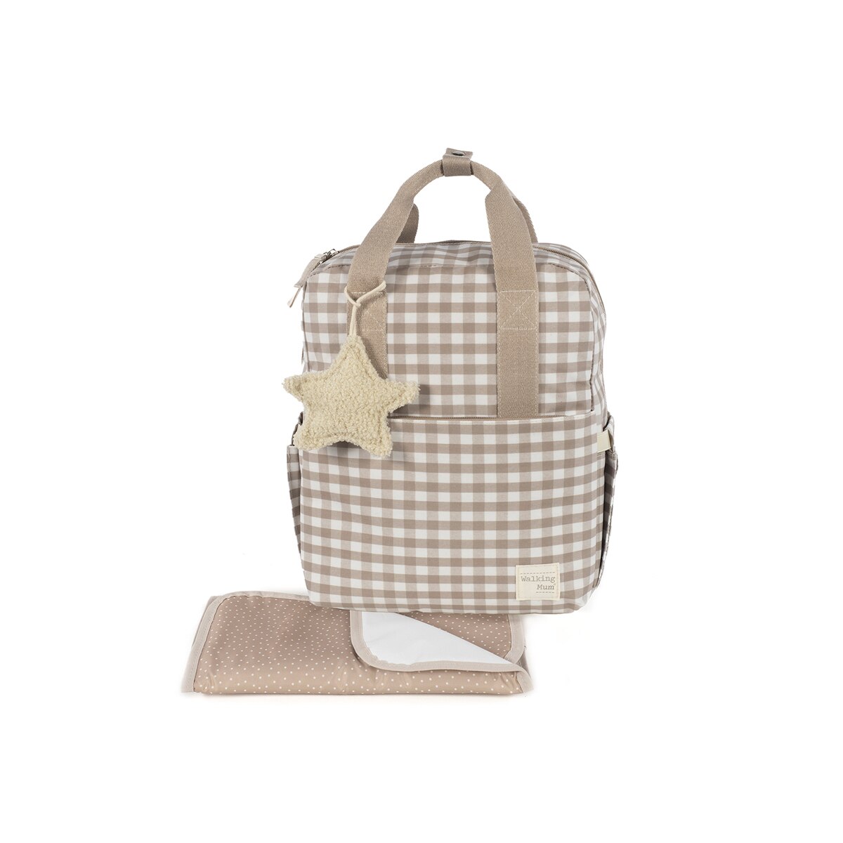 Mochila Walking Mum Caetana Verde Beige-1