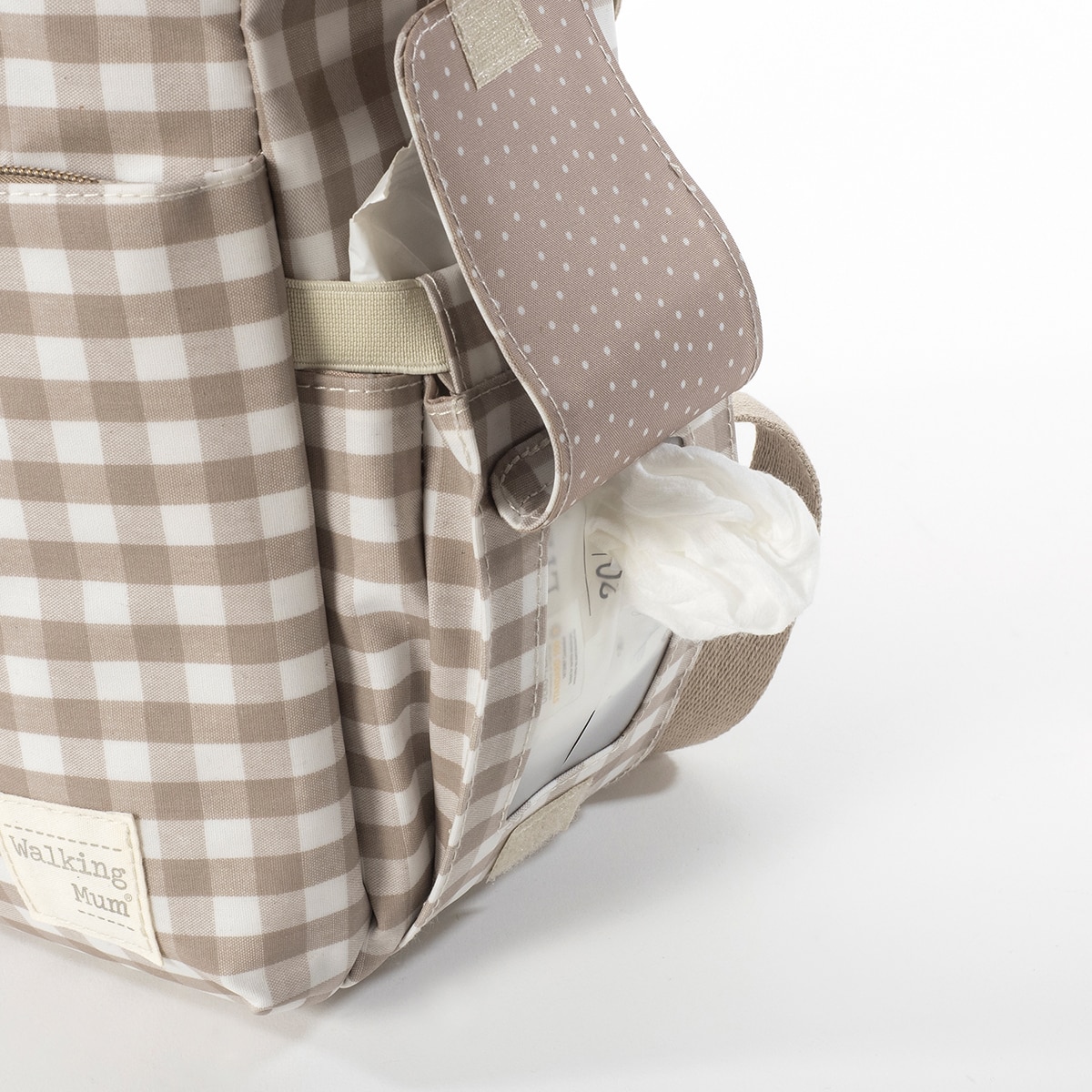 Mochila Walking Mum Caetana Verde Beige-11