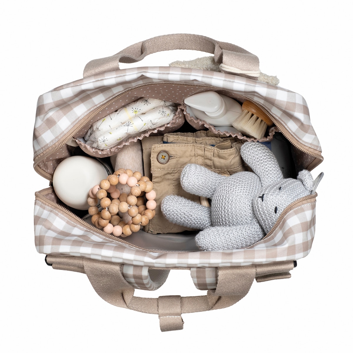 Mochila Walking Mum Caetana Verde Beige-13