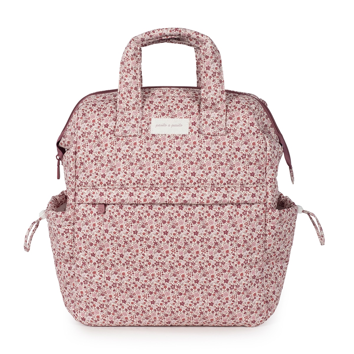 Mochila Paseo Pasito a pasito Cherry - Flores Flores-2