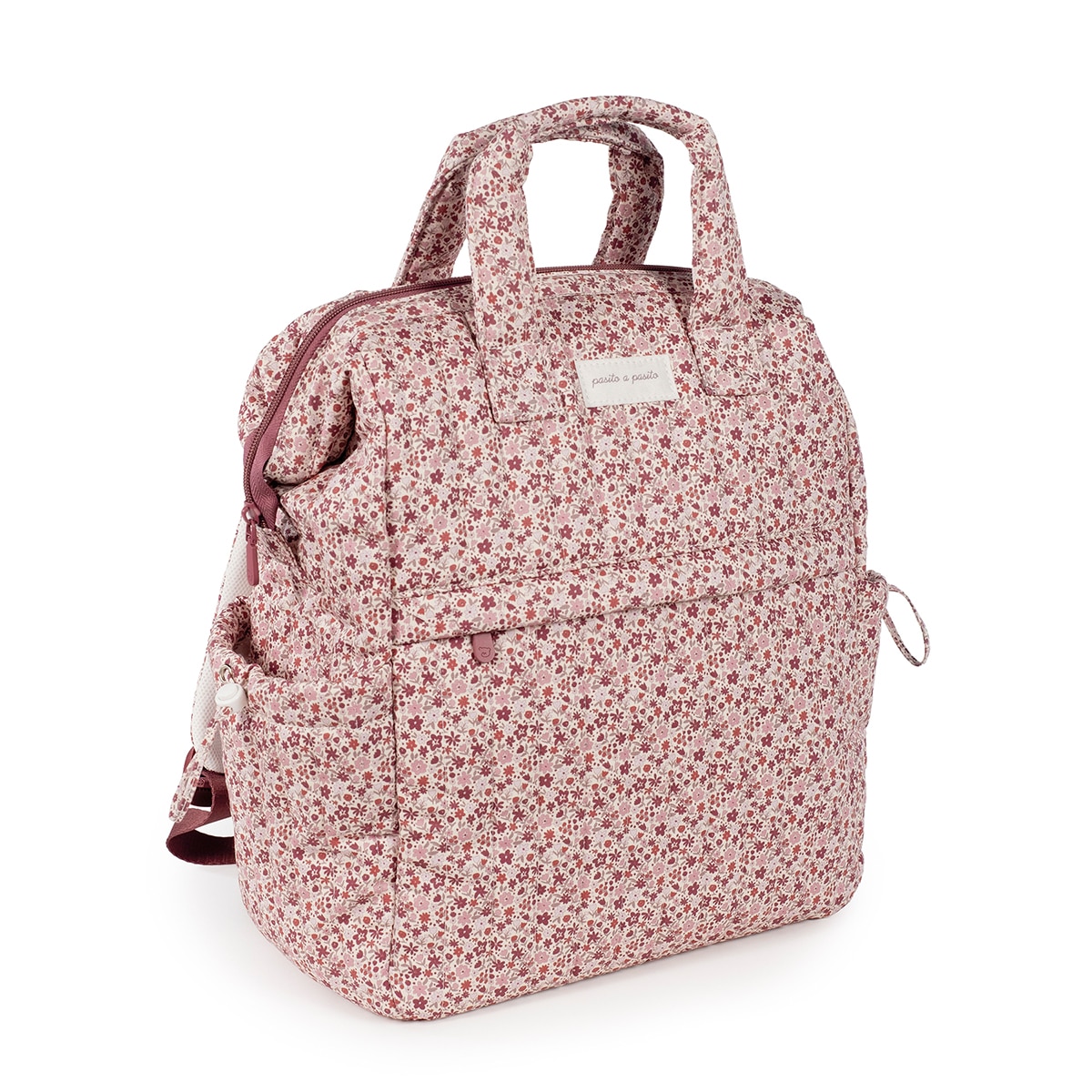 Mochila Paseo Pasito a pasito Cherry - Flores Flores-3