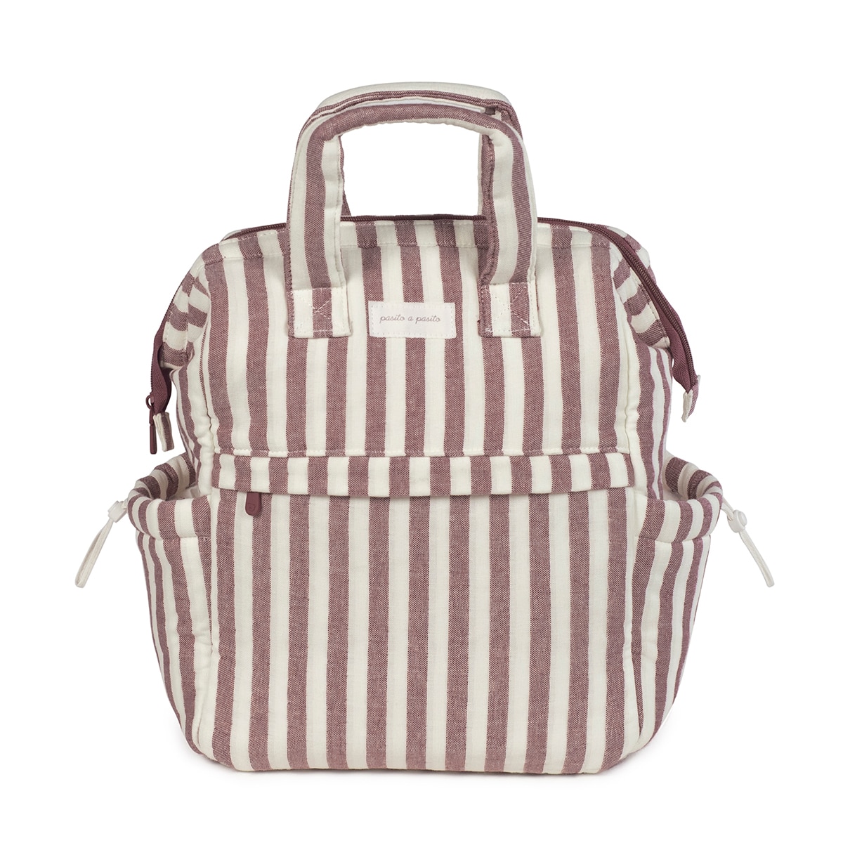 Mochila Paseo Pasito a pasito Cherry - Rayas Rayas-2