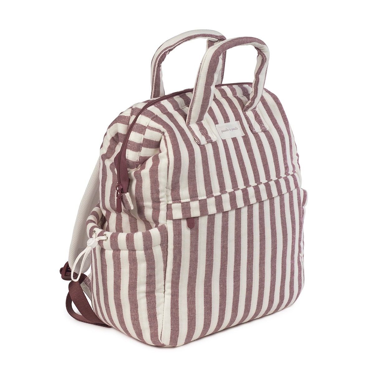 Mochila Paseo Pasito a pasito Cherry - Rayas Rayas-3