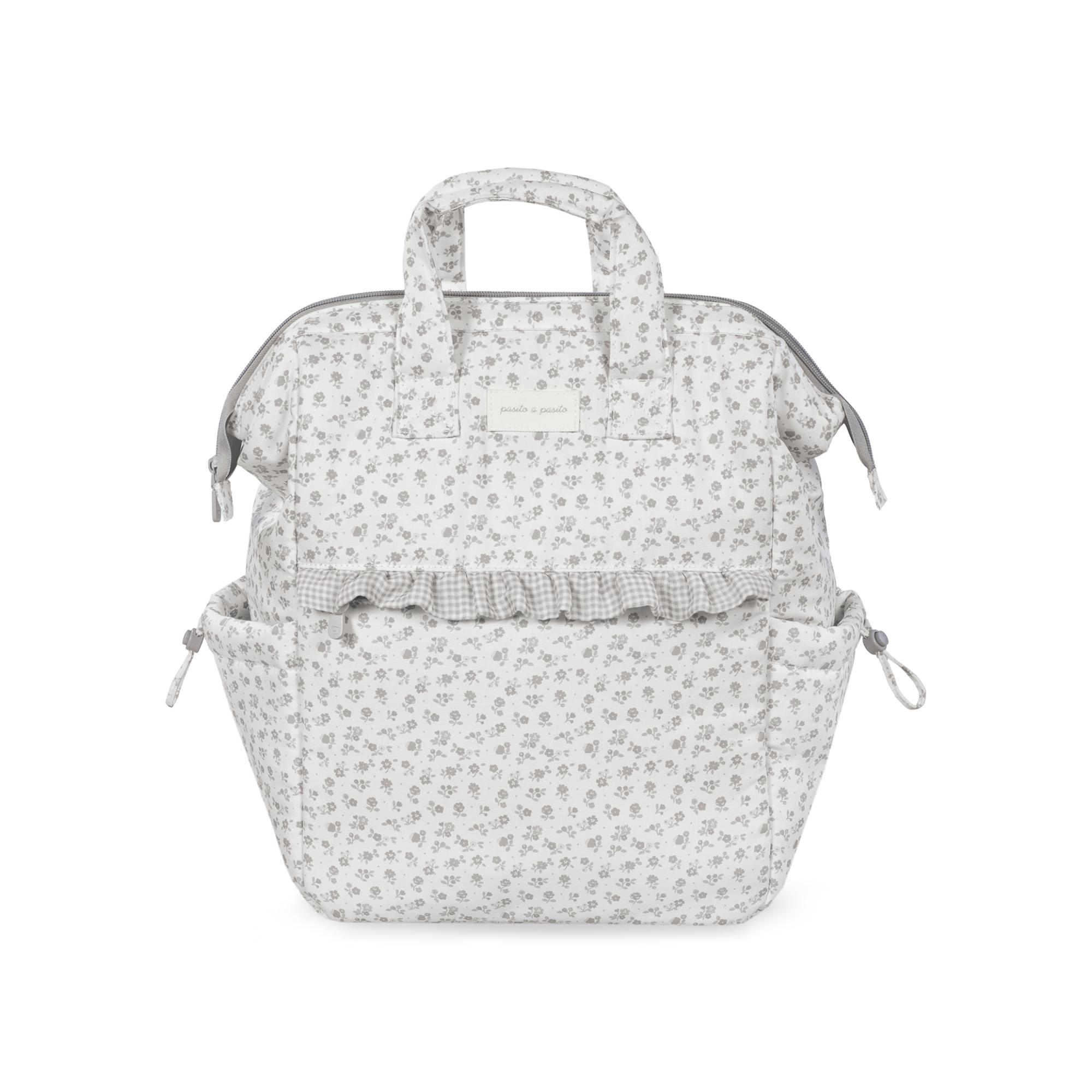 Mochila Little Bloom Flor Cinzento Cinzento-claro-2