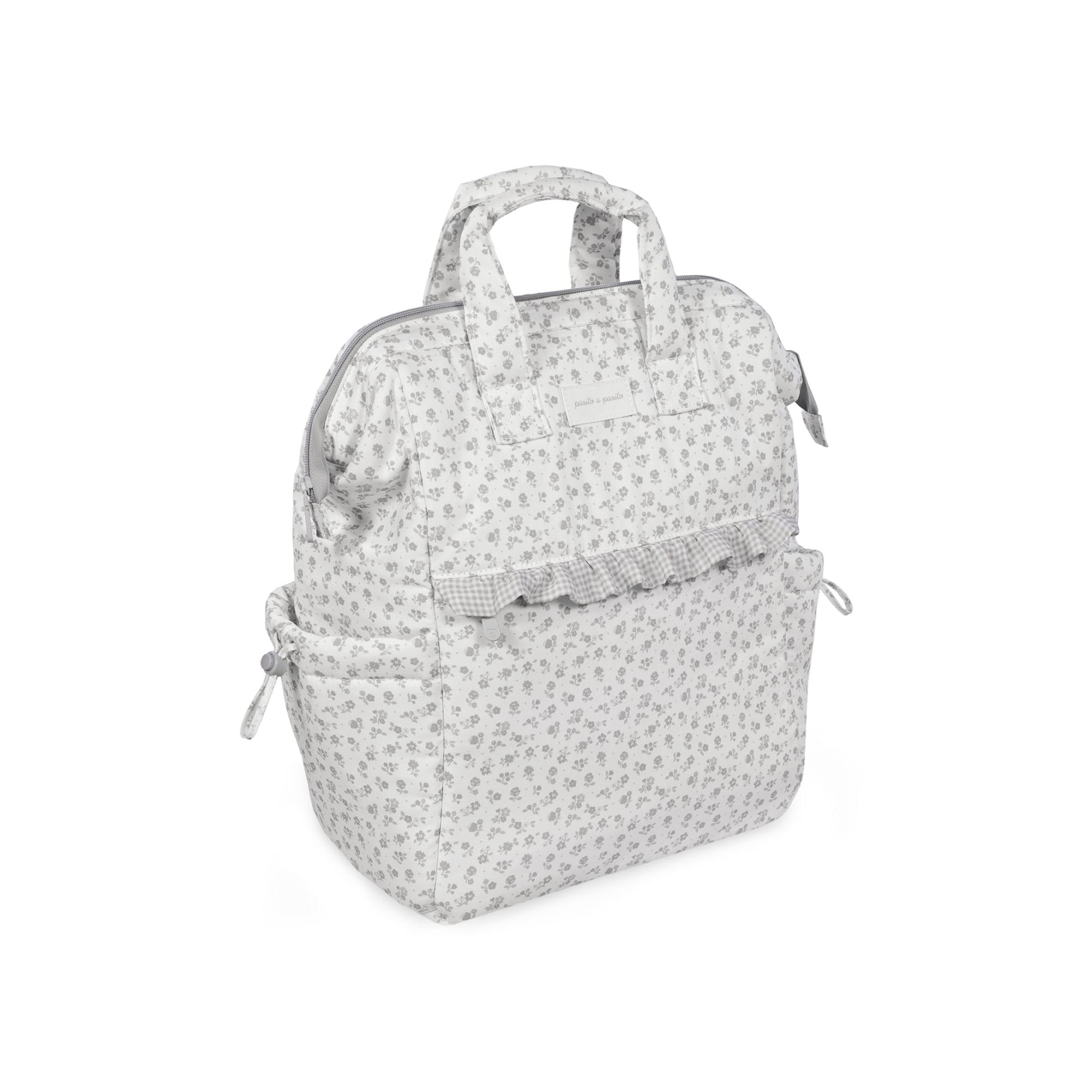 Mochila Little Bloom Flor Cinzento Cinzento-claro-3
