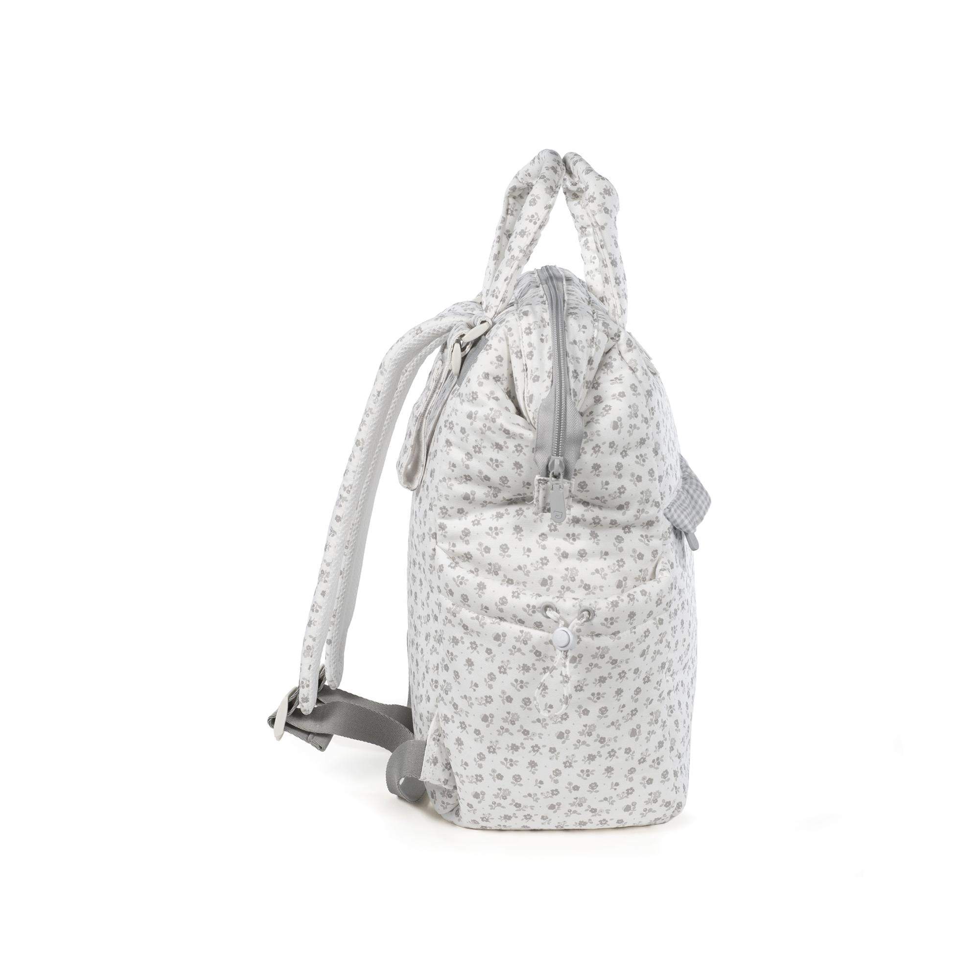 Mochila Little Bloom Flor Cinzento Cinzento-claro-4