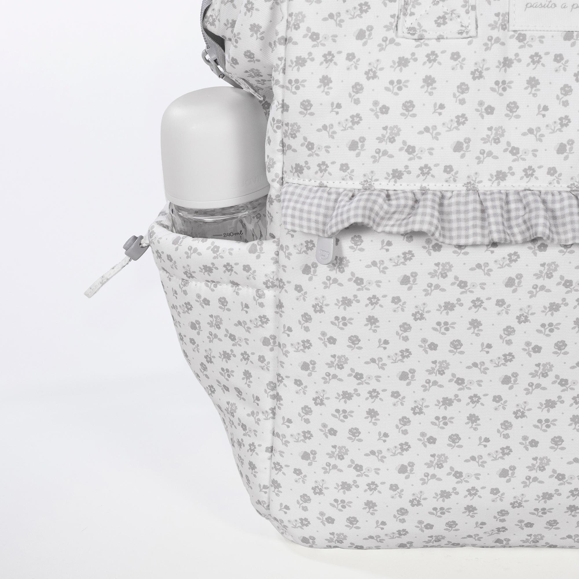 Mochila Little Bloom Flor Cinzento Cinzento-claro-7
