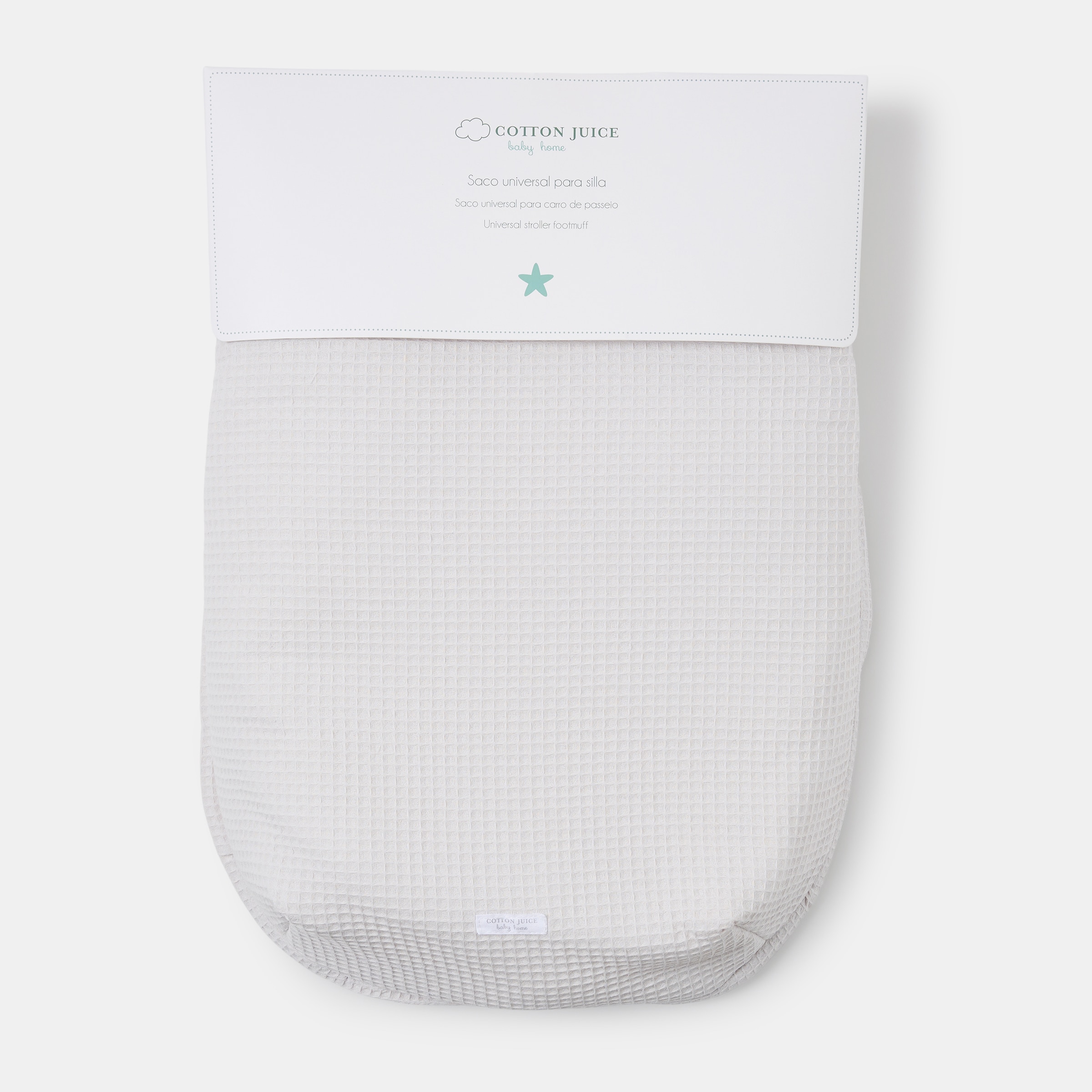 Saco de Cadeira Universal Waffle Estrelas Fecho de Correr Lateral Cinzento-6