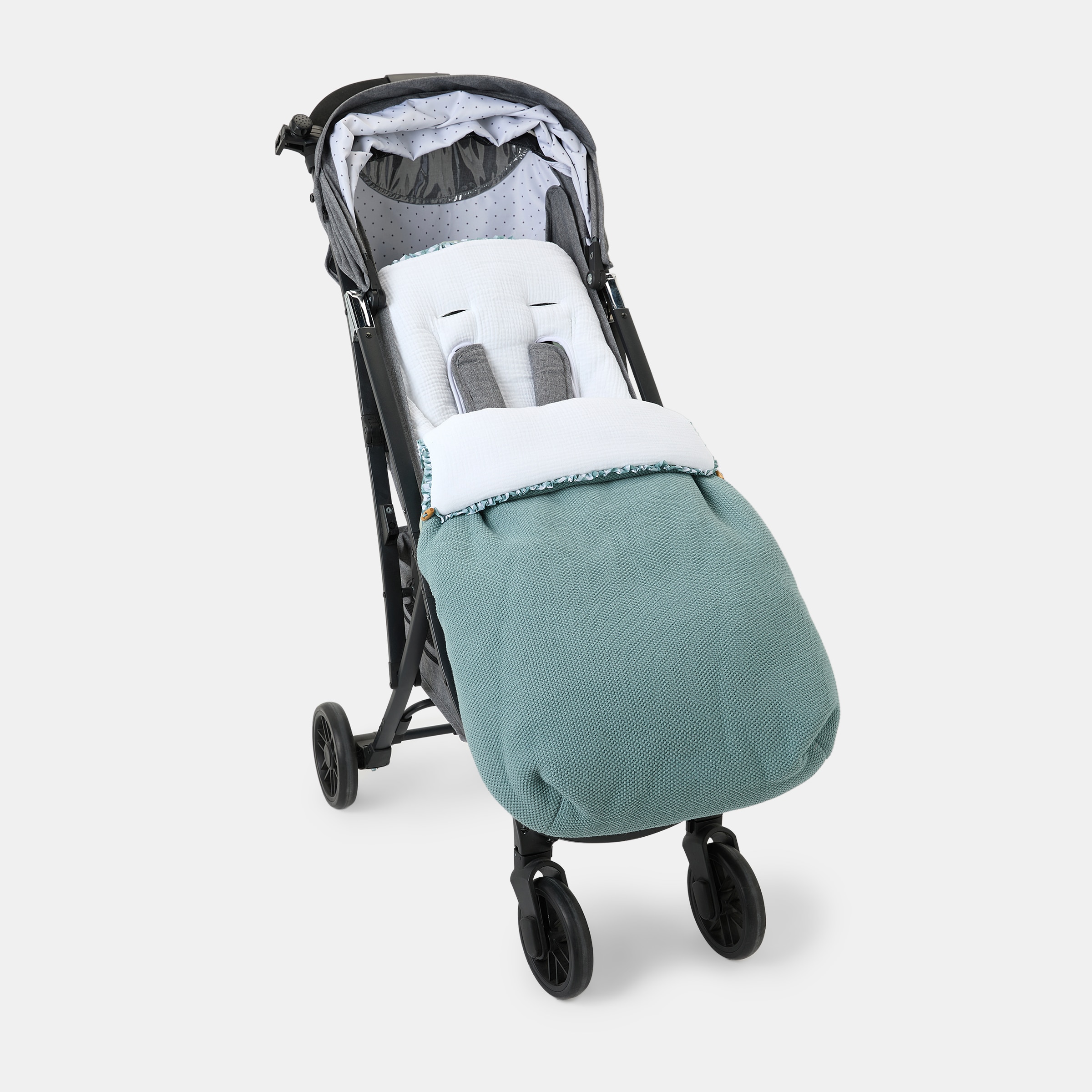 Saco de Cadeira Universal Tricot Vichy com Fecho de Correr Lateral Verde-2
