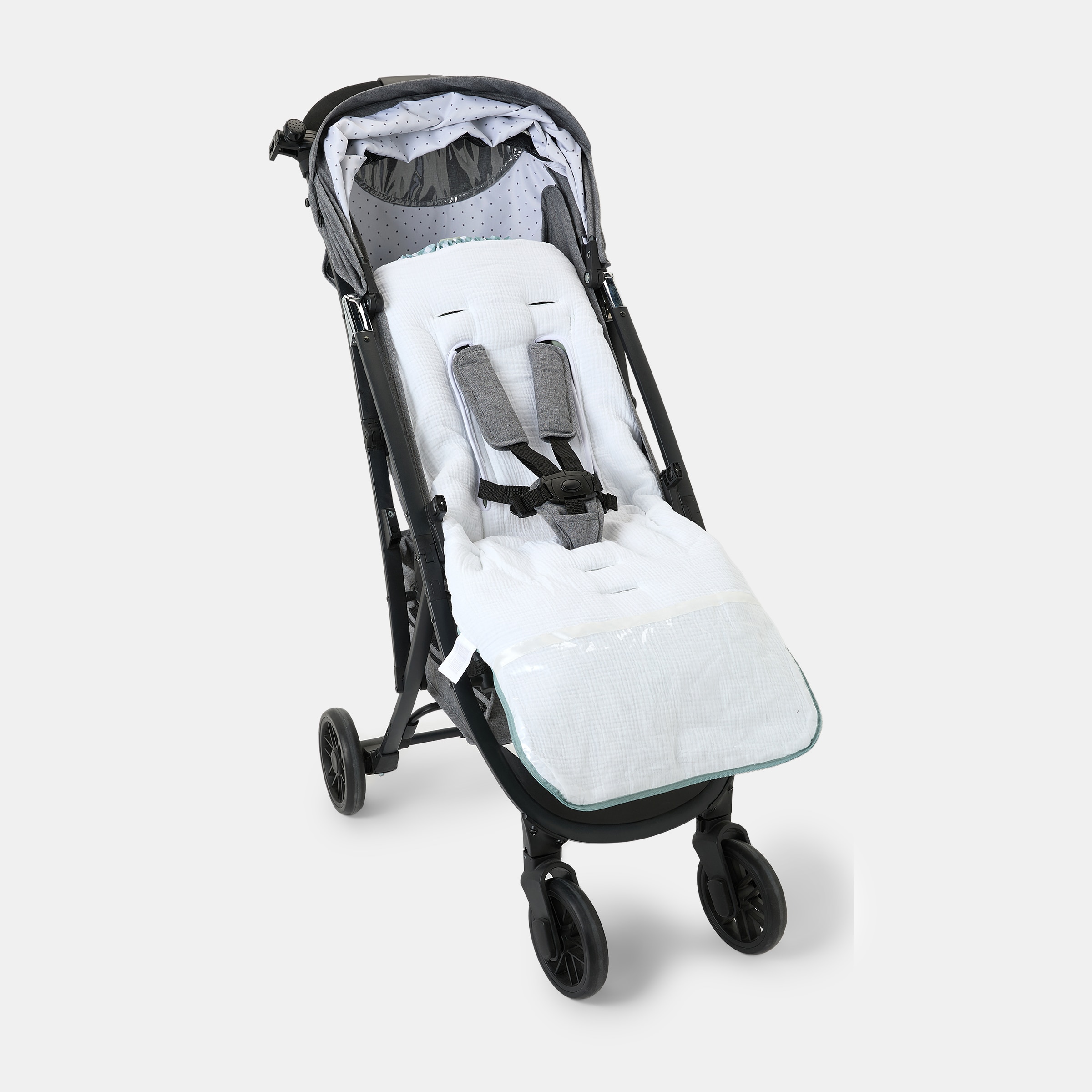 Saco de Cadeira Universal Tricot Vichy com Fecho de Correr Lateral Verde-3
