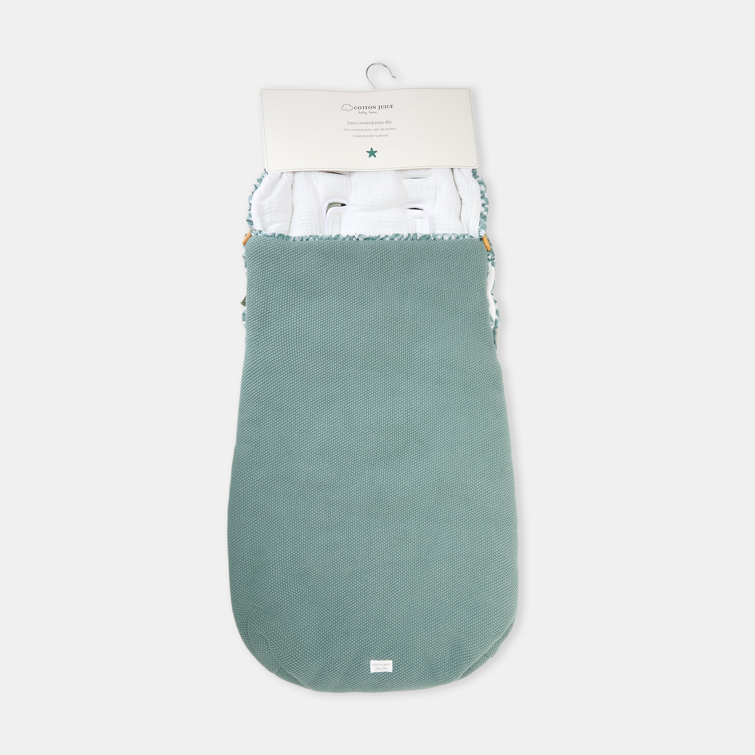 Saco de Cadeira Universal Tricot Vichy com Fecho de Correr Lateral Verde-6