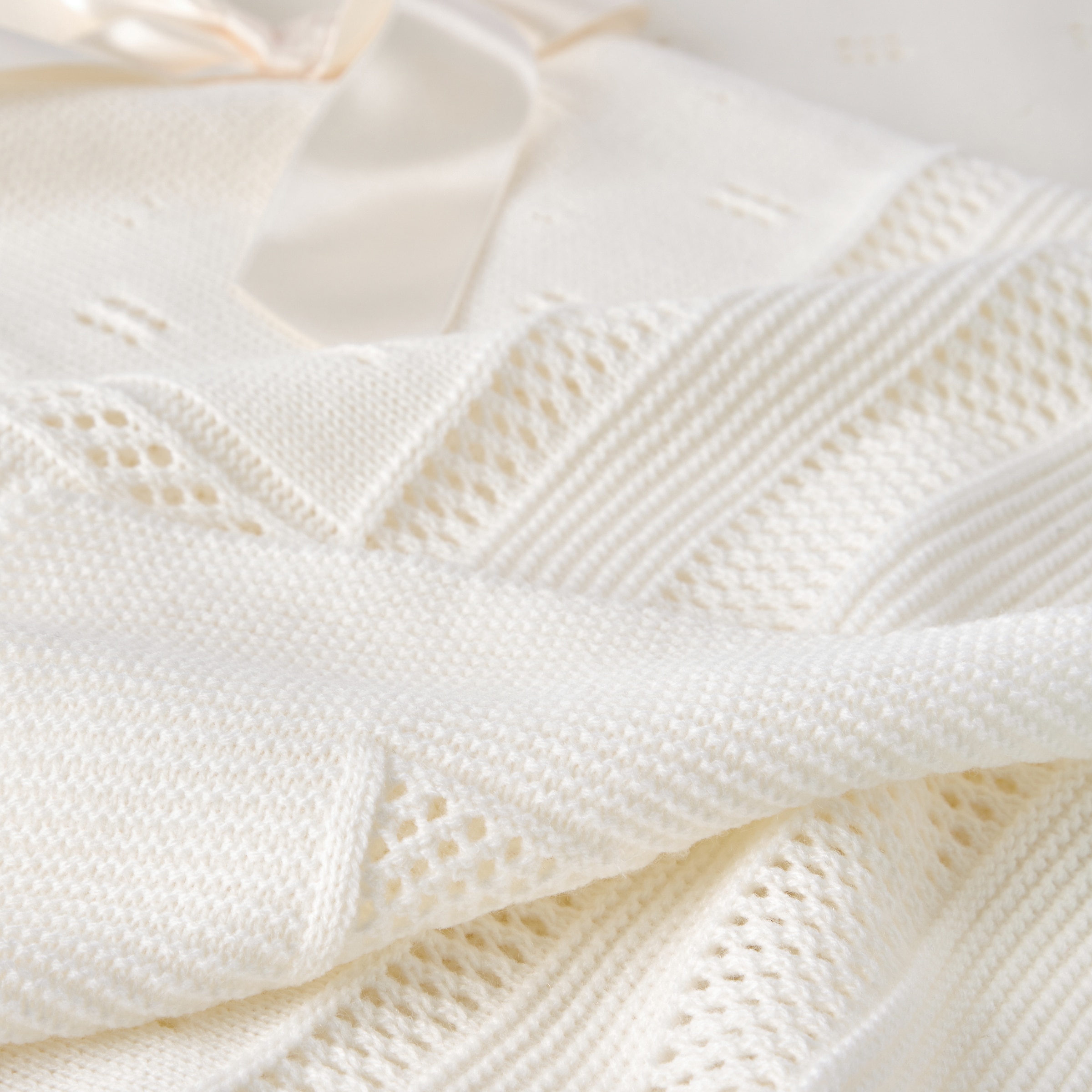 Fralda Tricot de Lã Espiga Bege-2
