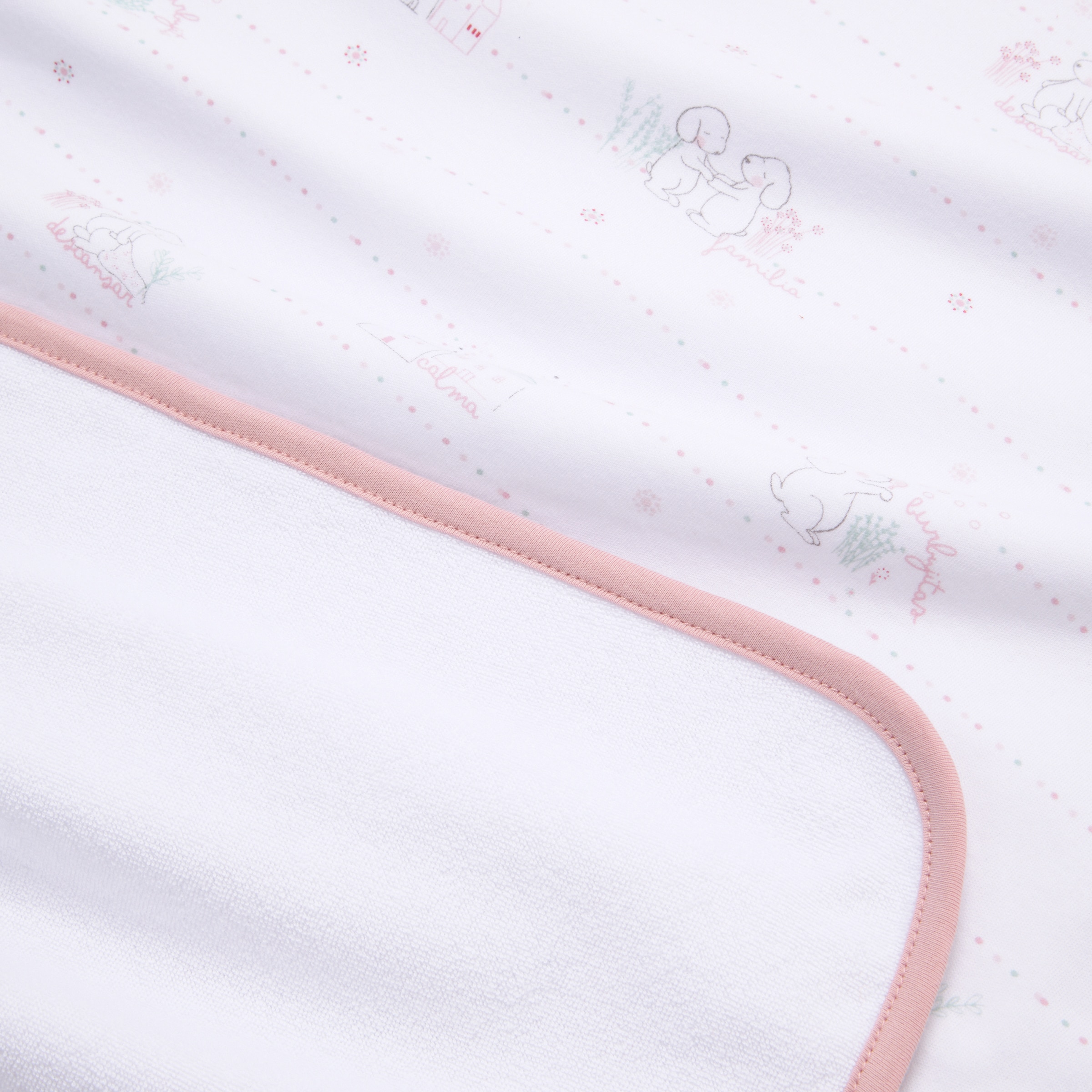 Manta Cotton Juice Baby Home coleção Sésamo cãezinhos Rosa antigo-2