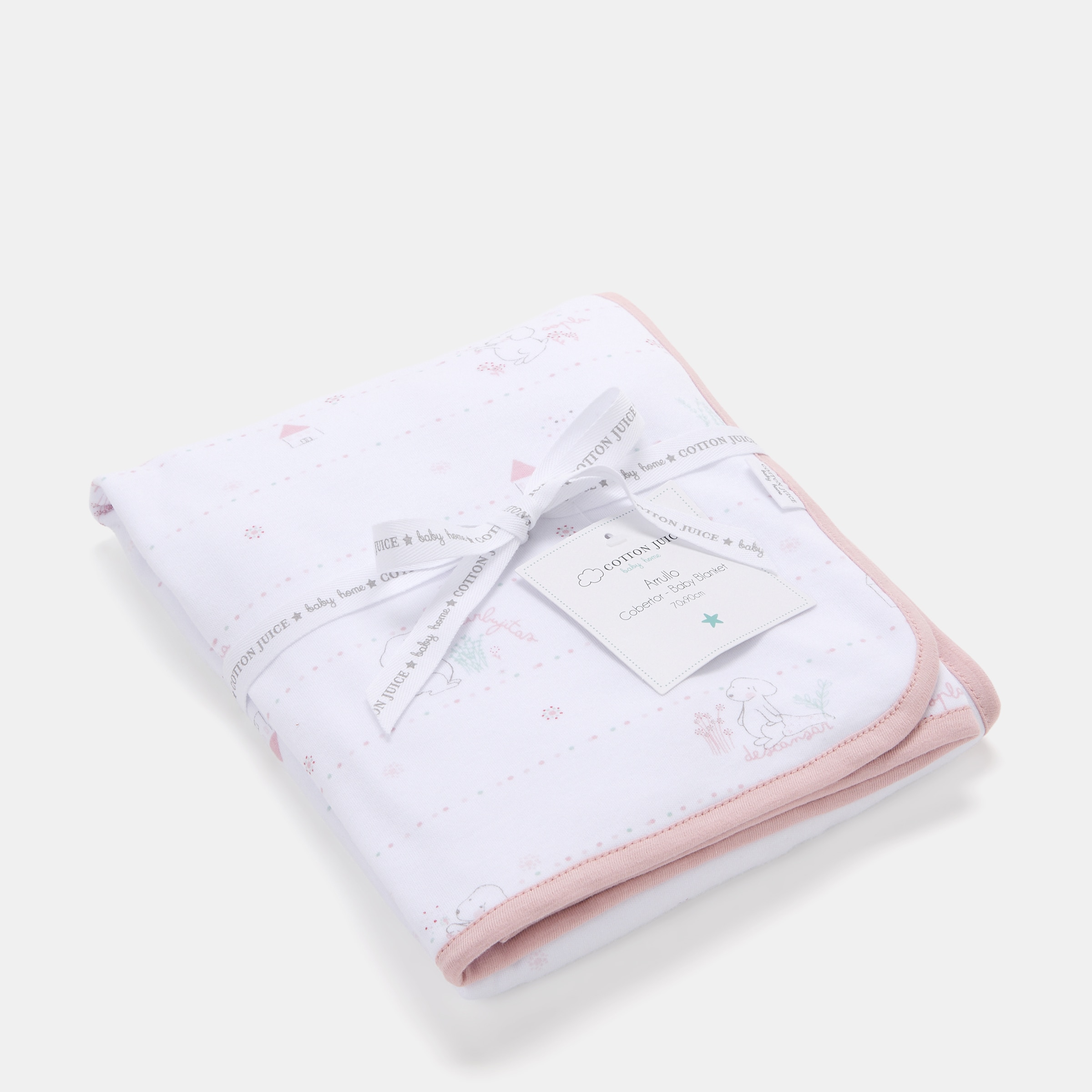 Manta Cotton Juice Baby Home coleção Sésamo cãezinhos Rosa antigo-3