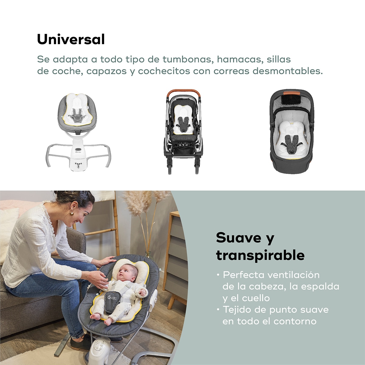 Almofada Redutora Universal Cosymorpho Fresh Cinzento-claro-5