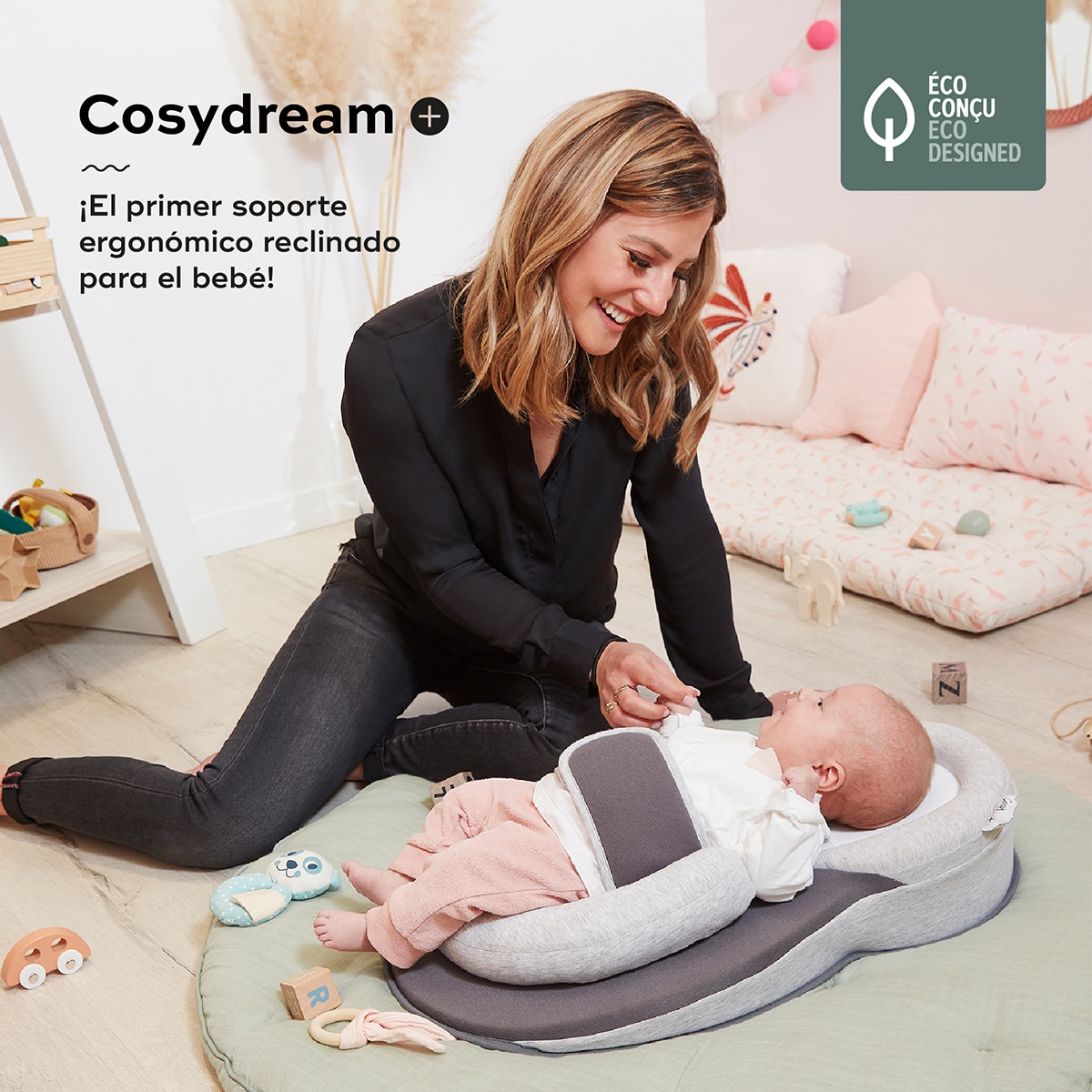 Suporte Ergonómico/Berço Inclinado Cosydream(+) Cinzento-3