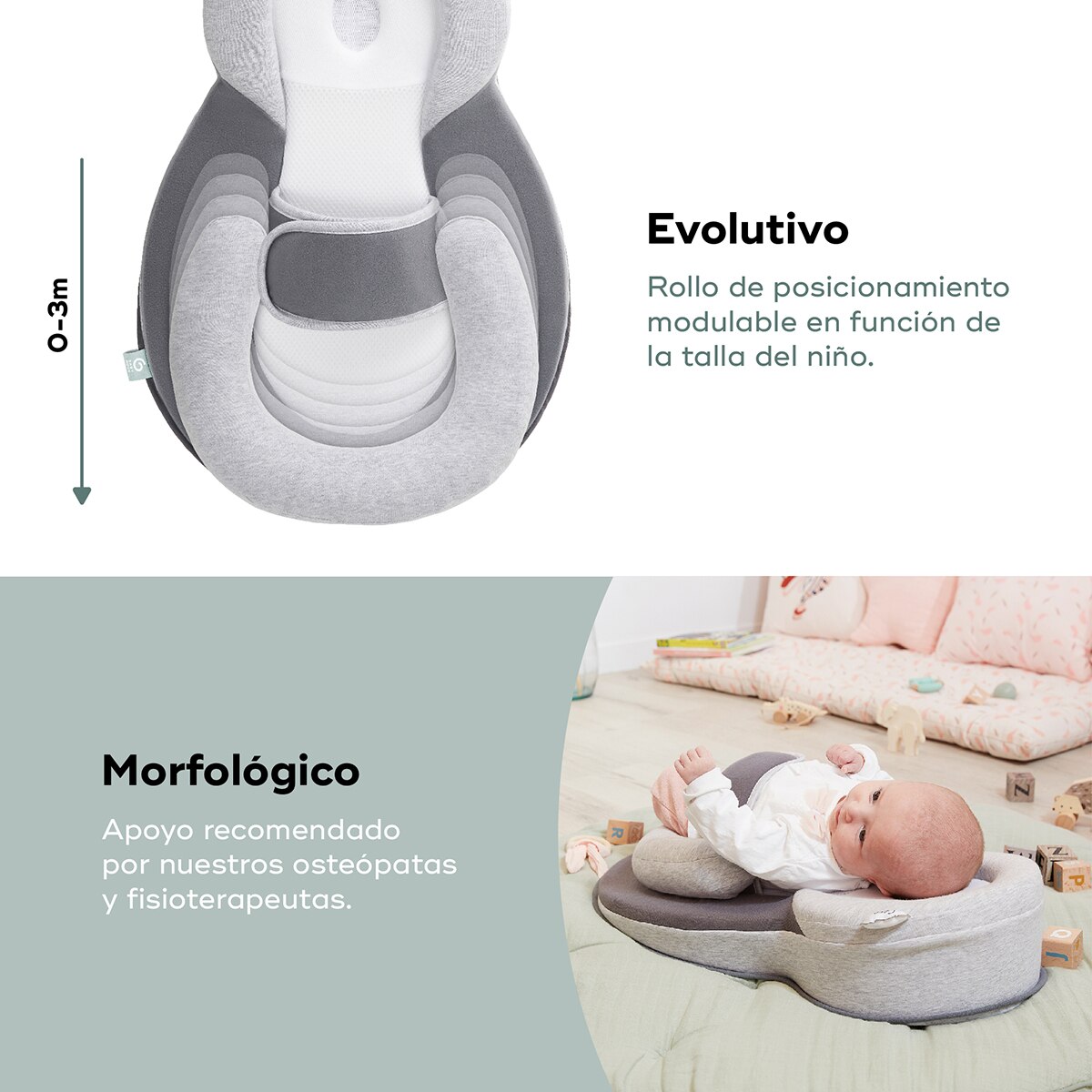 Suporte Ergonómico/Berço Inclinado Cosydream(+) Cinzento-5