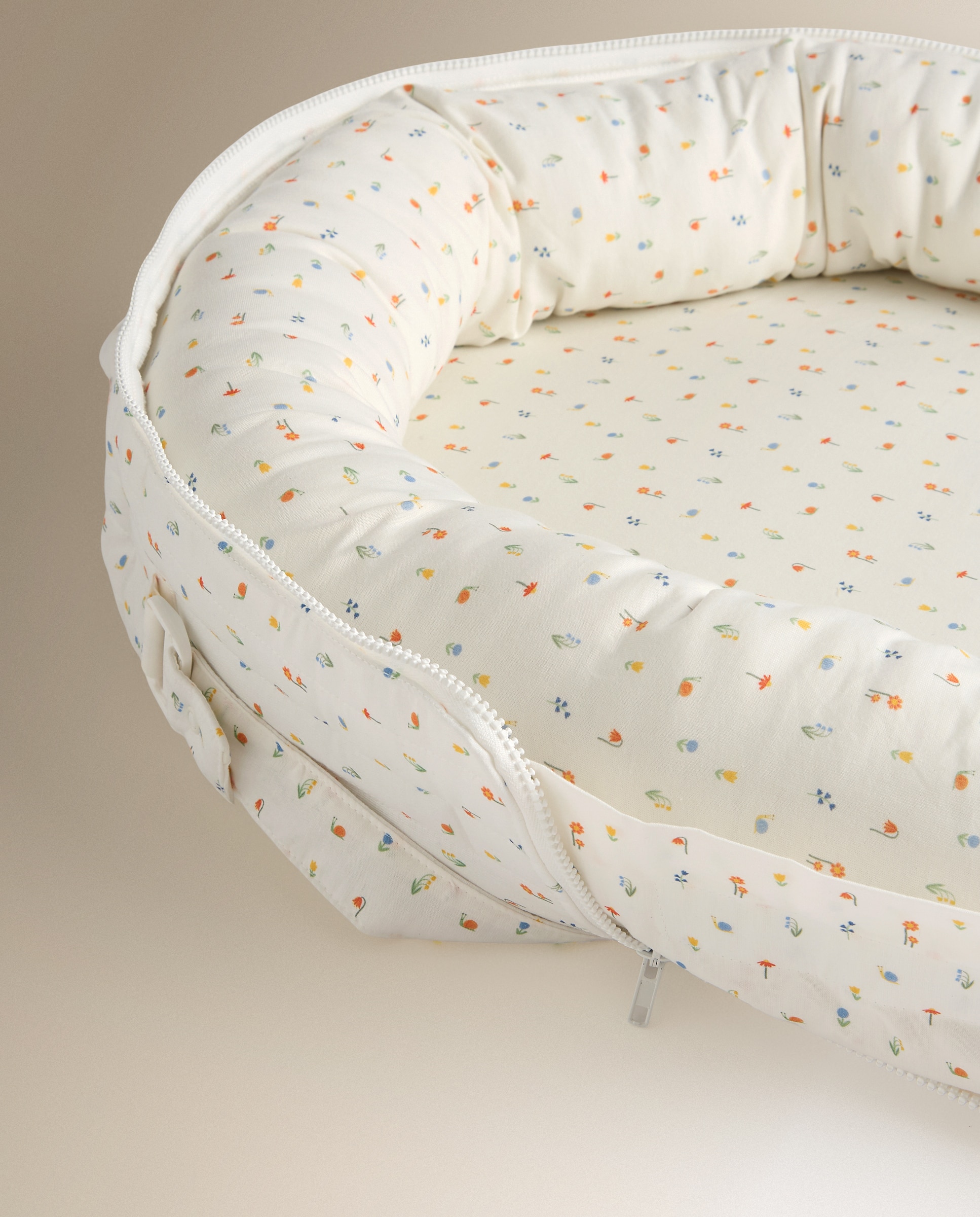 Nido colecho Bbest estampado Little Bugs portatil - Blanco Blanco-3