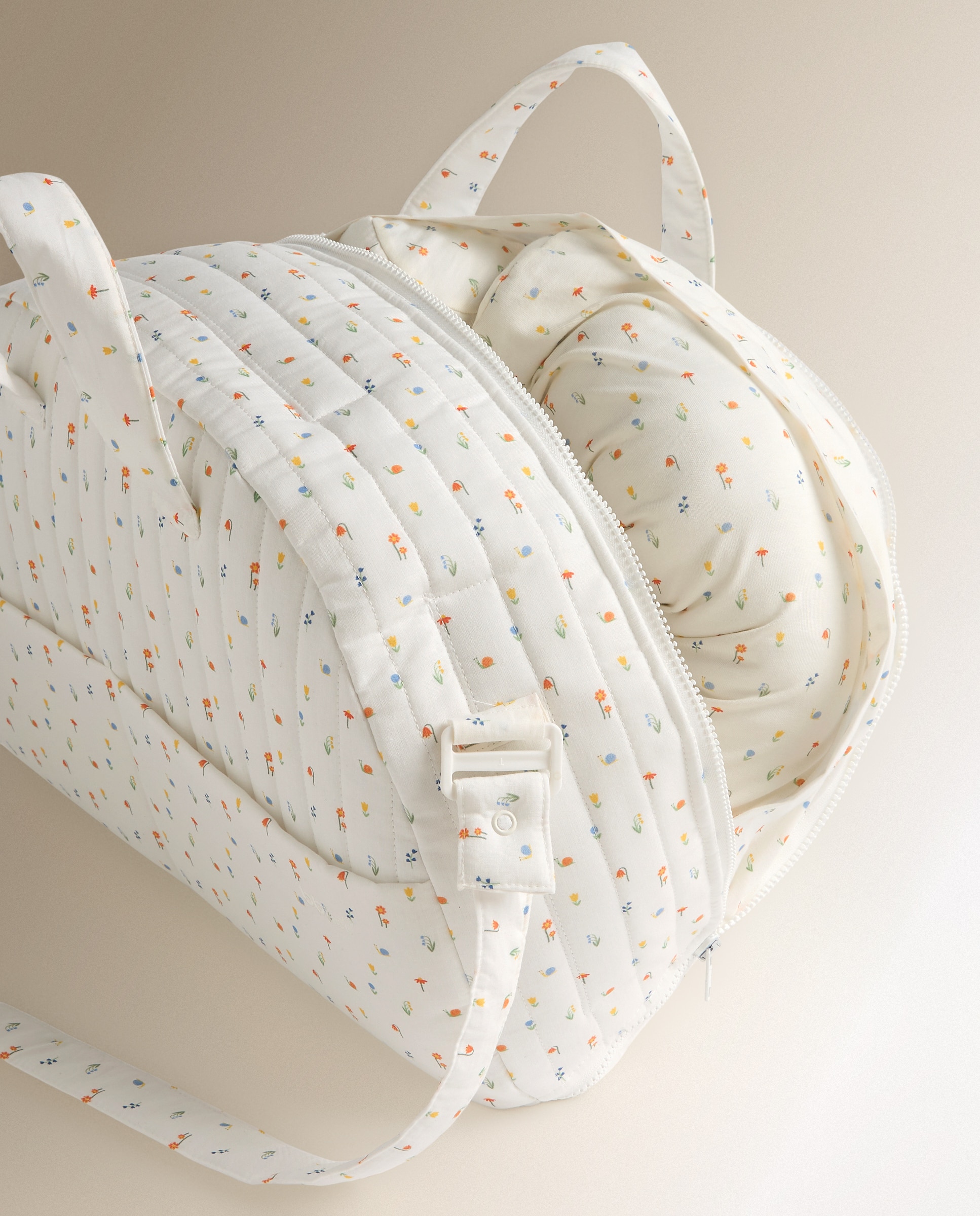 Nido colecho Bbest estampado Little Bugs portatil - Blanco Blanco-4