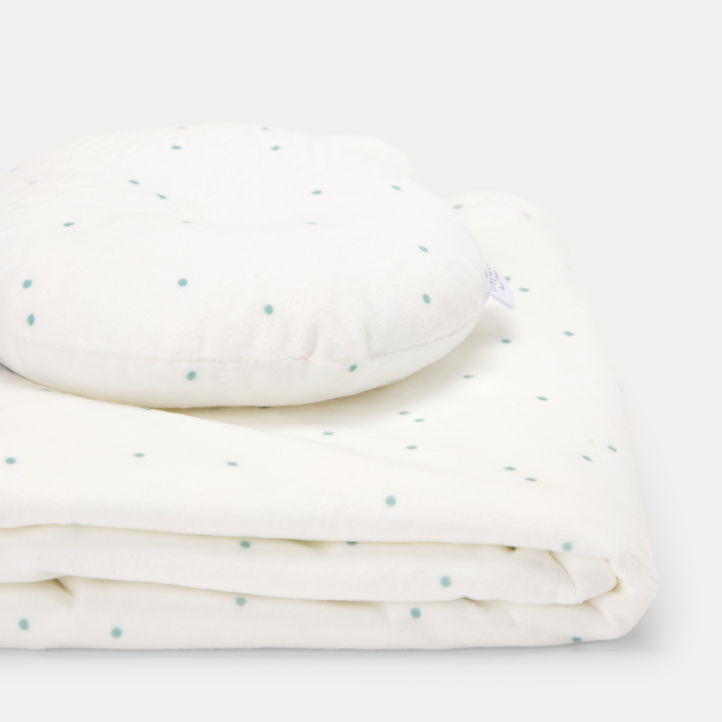 Conjunto de Almofada e Manta em Microvelour Reversível Mint-2