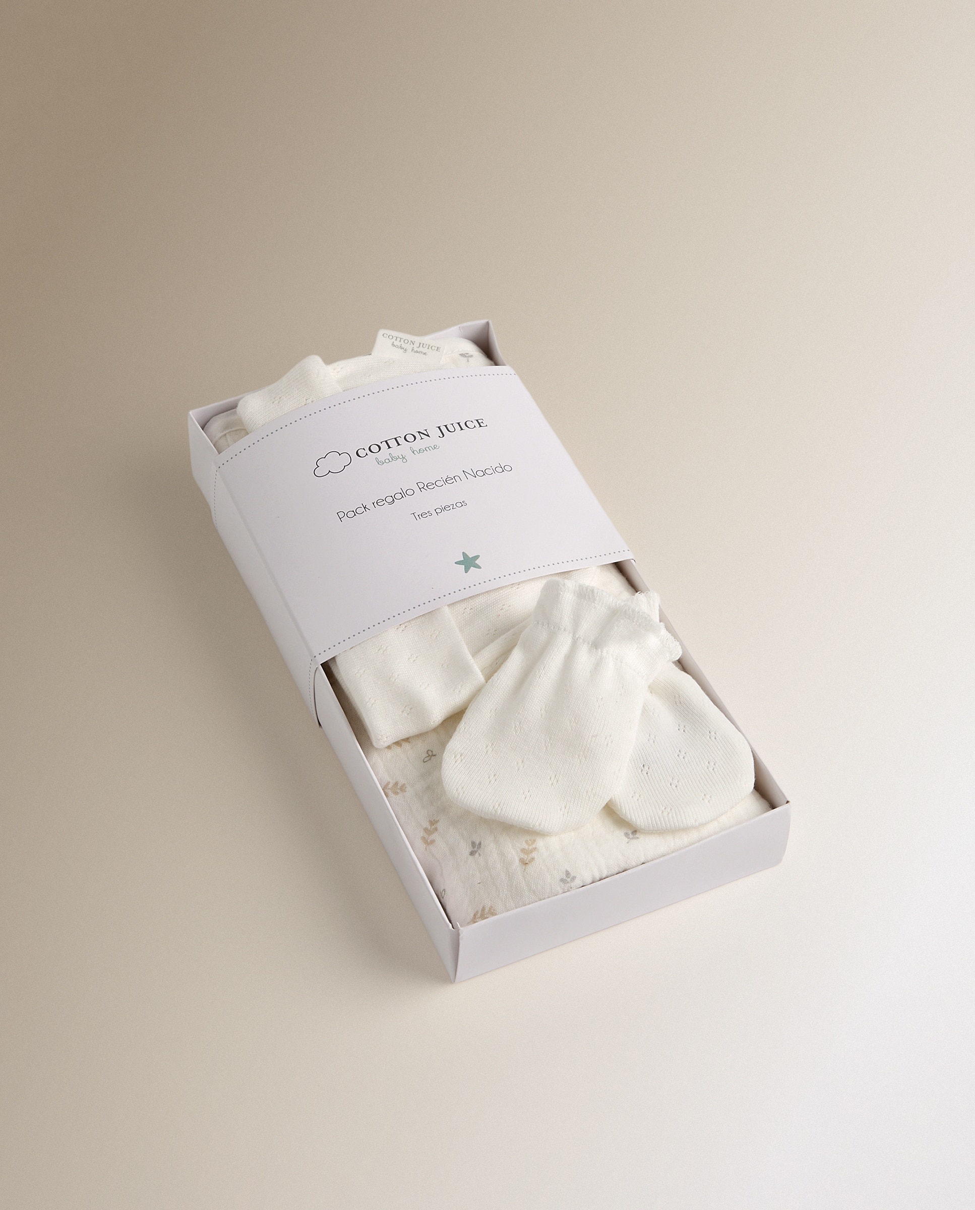 Pack de Presente de Saco de Dormir, Luvas e Gorro Petit Silvestre Natural-4